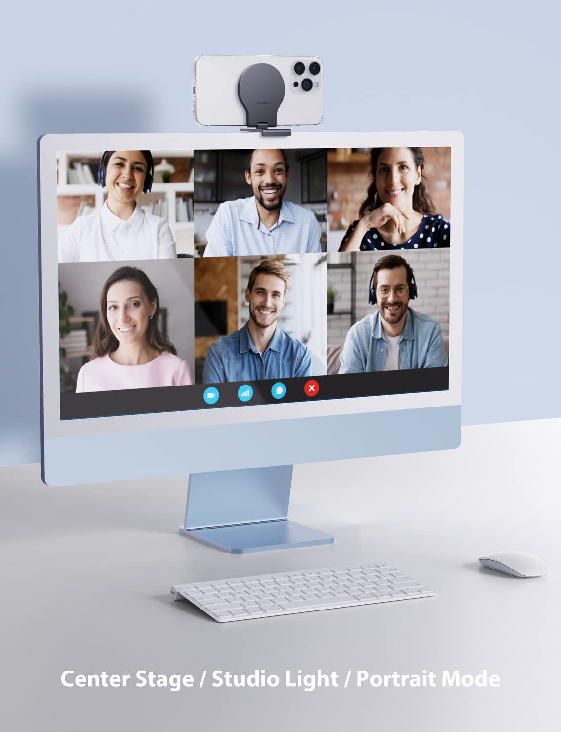 Stouchi Continuity Camera Mount For Desktop Monitor, Imac Compatible Iphone Webcam Mount With Mag-Safe For Mac Desktops And Disp