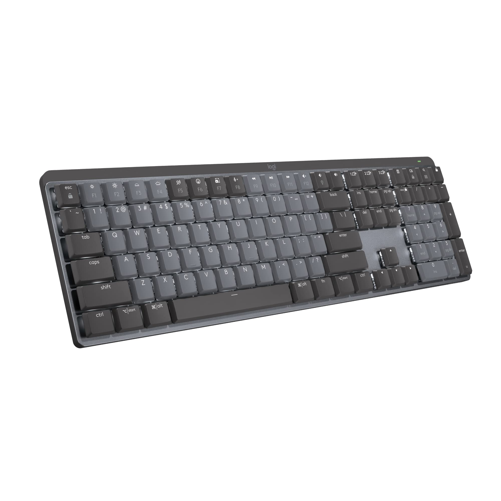 Logitech Mx Mechanical Wireless Illuminated Performance Keyboard, Clicky Switches, Backlit Keys, Bluetooth, Usb C, Macos, Window
