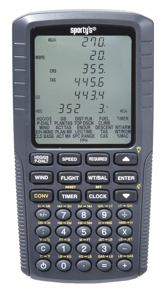 Sporty'S Electronic E6B Flight Computer For Pilots - Approved For Use On Faa Tests