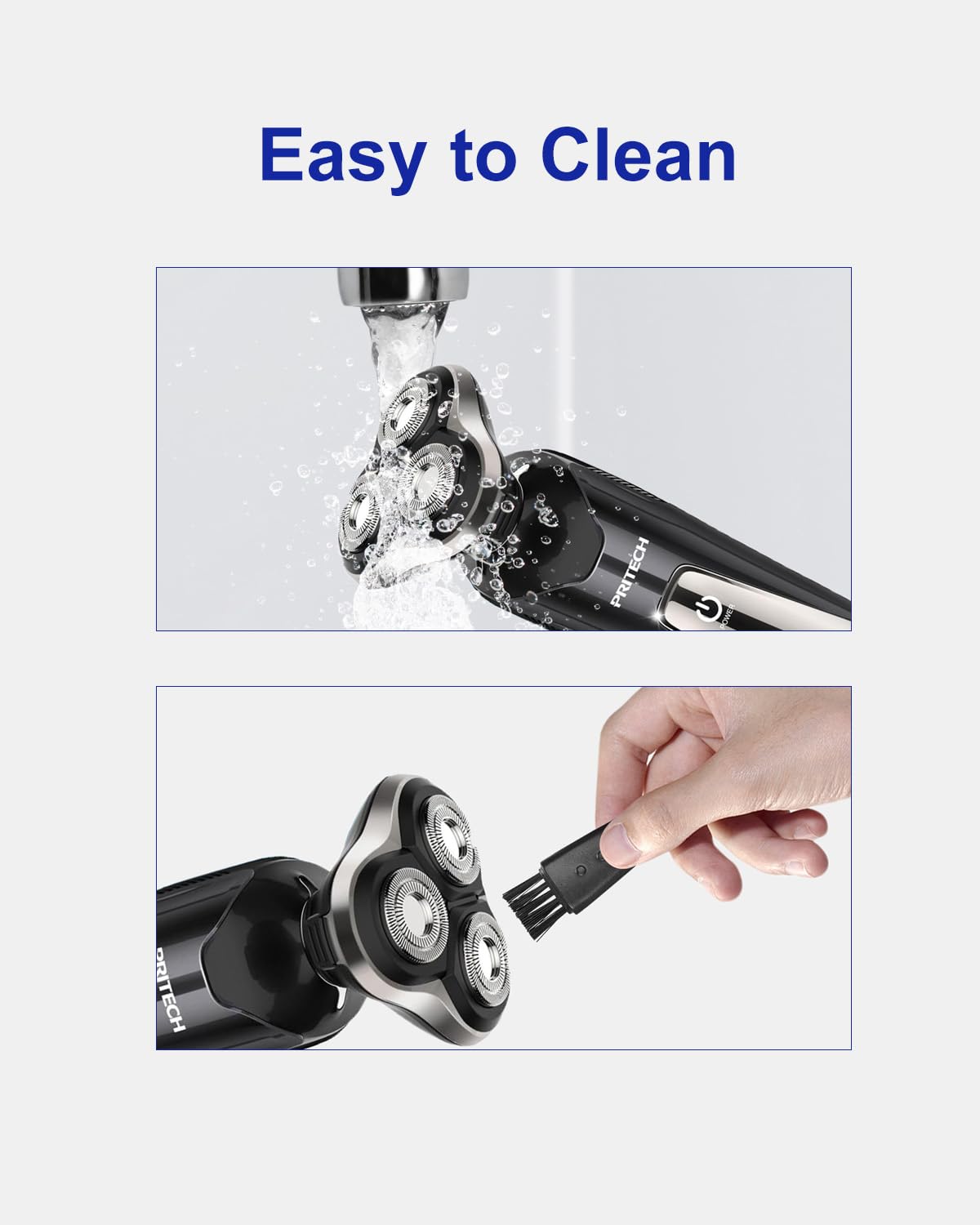 6 Pack Electric Razor Replacement Blades For Pritech Electric Shaver Rsm 1505 Replacement Heads, 2 Cleaning Brush