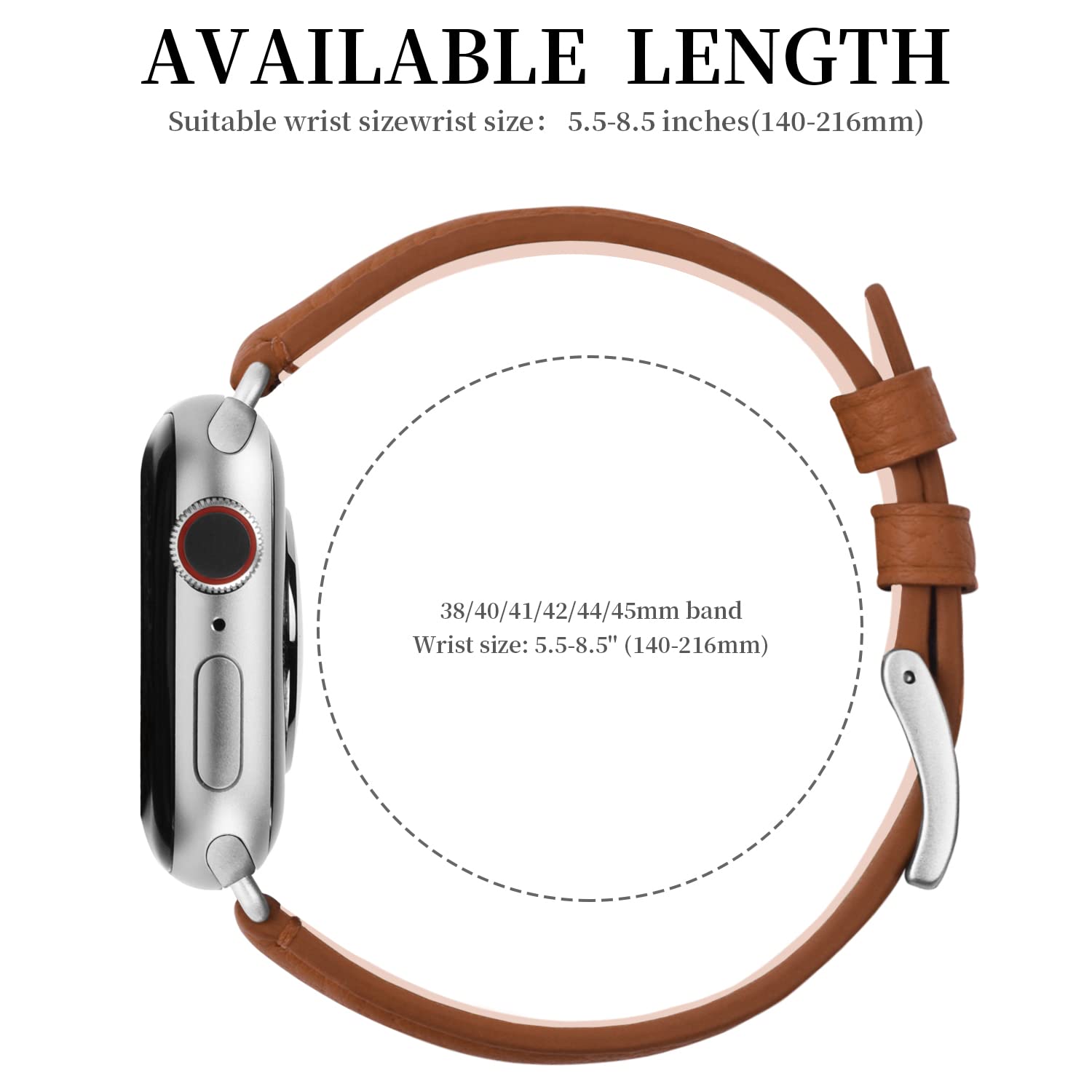 Fullmosa Leather Bands Compatible Apple Watch Band 41Mm 40Mm 38Mm, Dressy Chic Iwatch Strap With Case For Iwatch Series 9 8 7 6