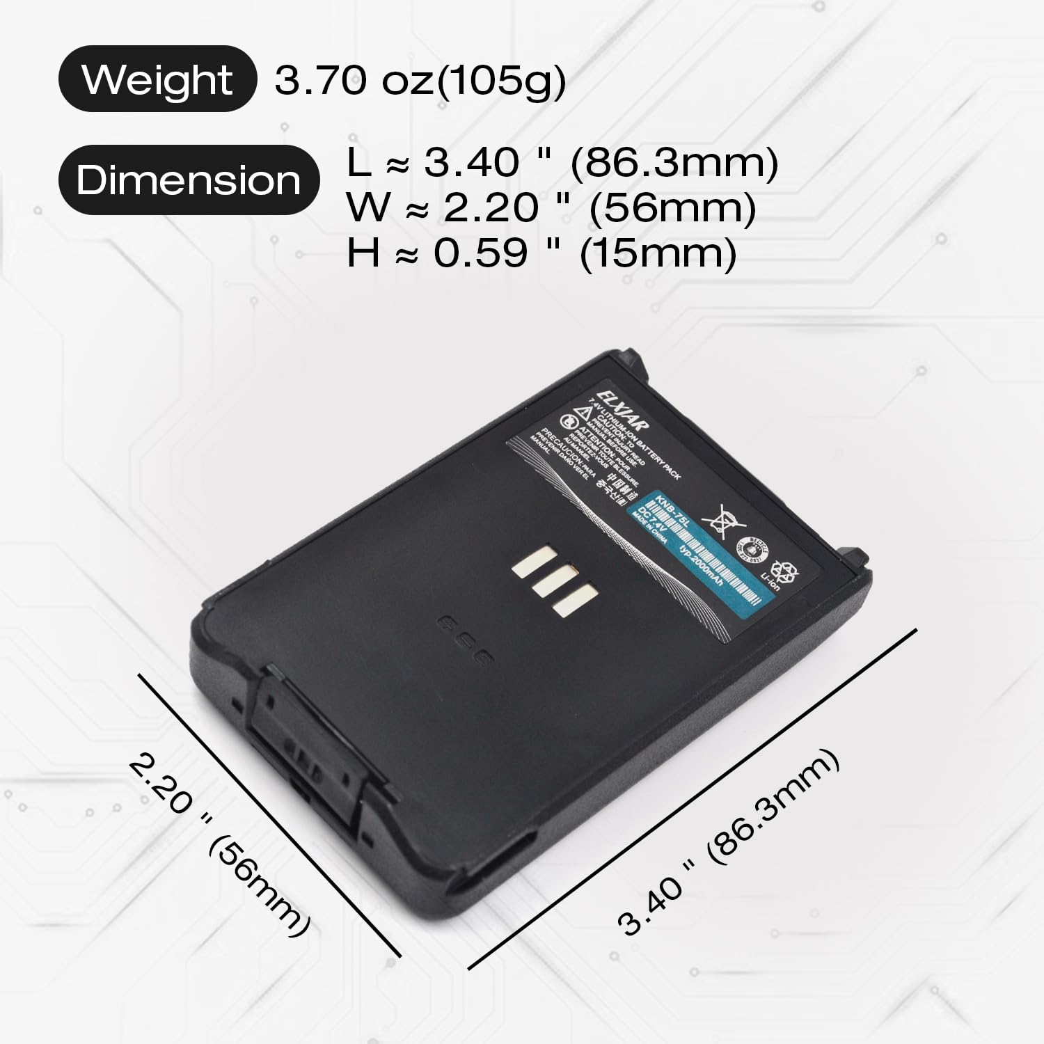 Rowshep (2 Pack) 7.4V 2000Mah Li Ion Rechargeble Battery Knb 74 Knb 75L Replacement For Kenwood Th D74A, Th D74, Th D74E Etc.