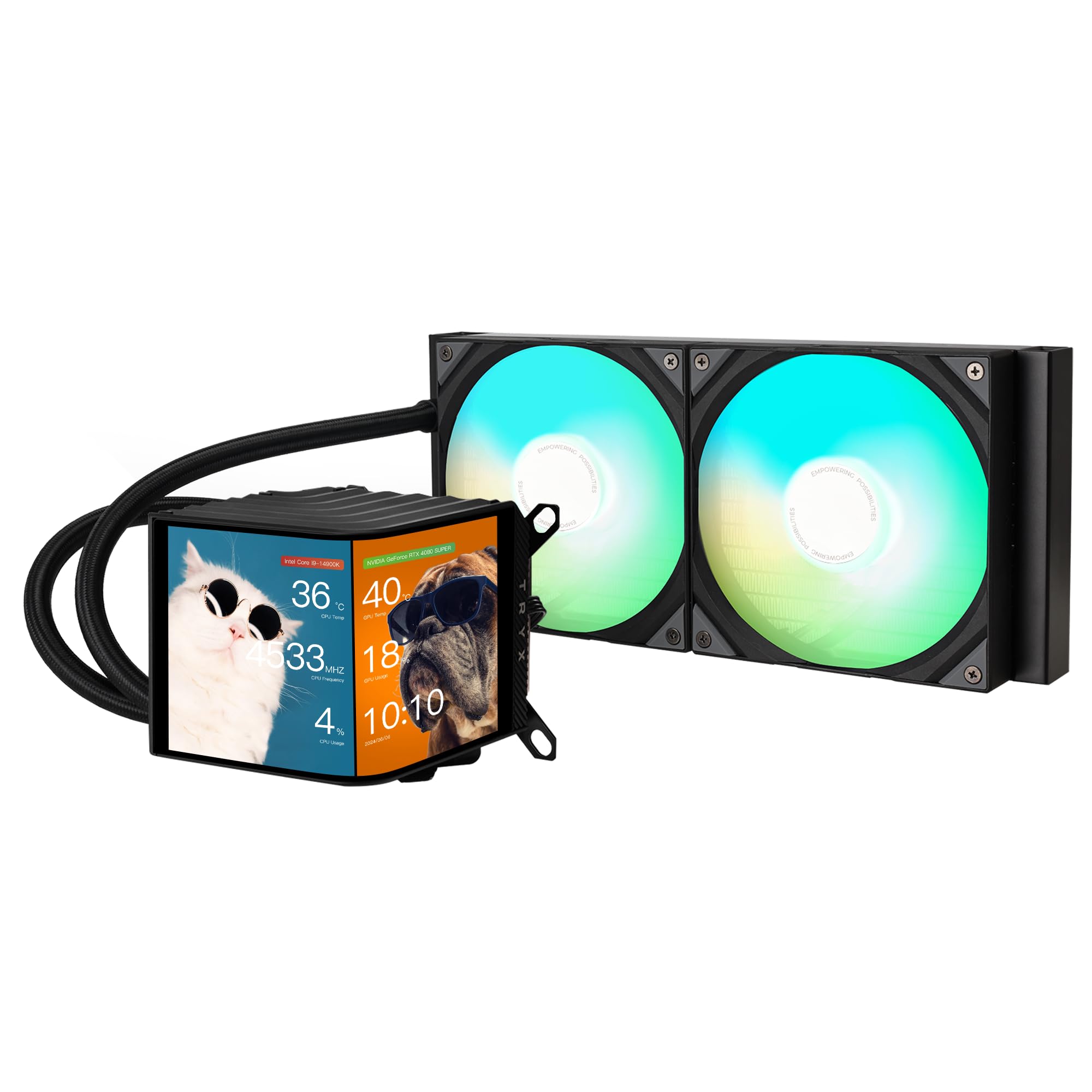 TRYX Fan LP280AAS2MG0K PANORAMA 280 AIO Liquid Cooler ARGB Black Retail