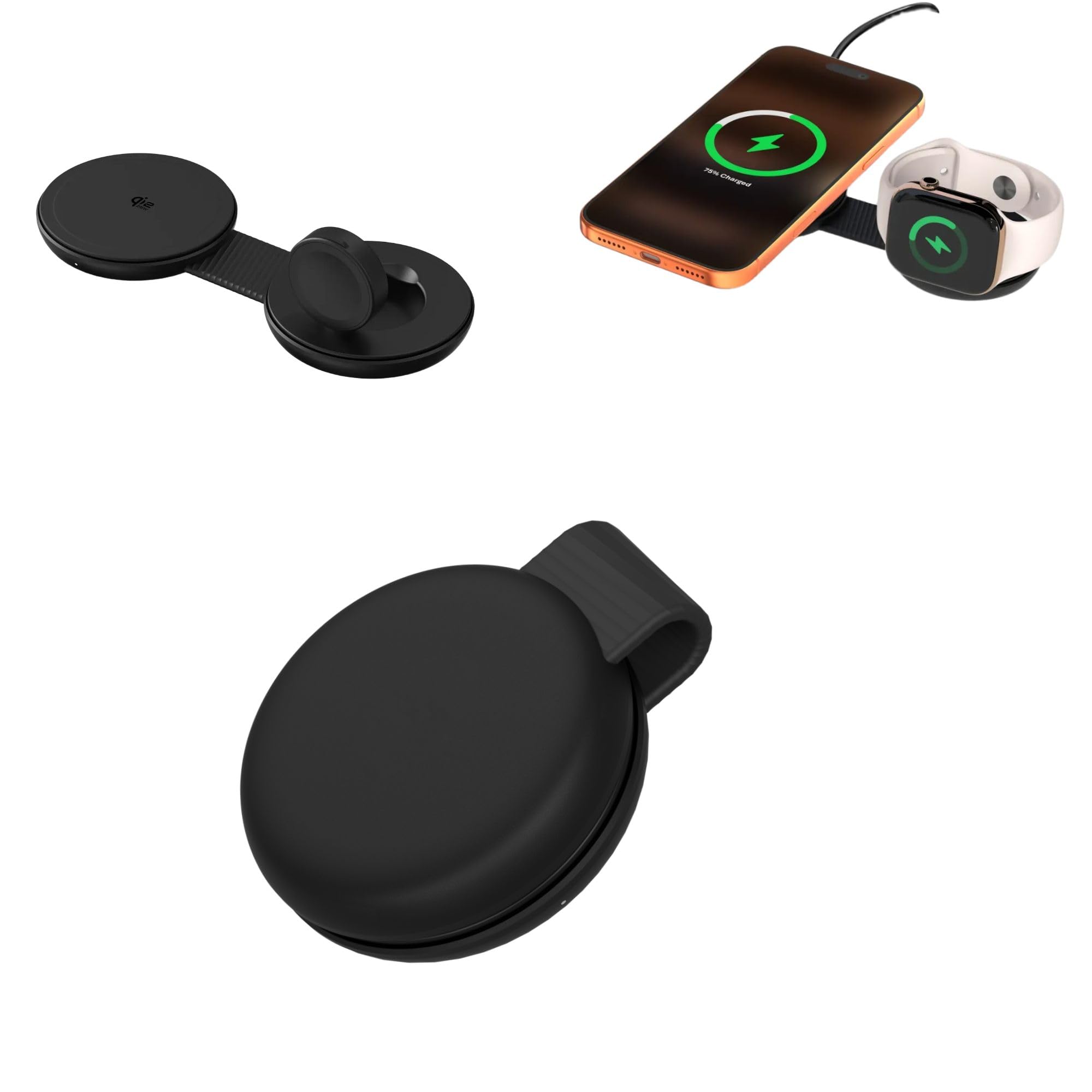 Ventaron Qi2.2 25W 2in1 Magnetic Wireless Charging Station Pad, Foldable Travel Charger for Apple Watch and iPhone 17/16/15/14
