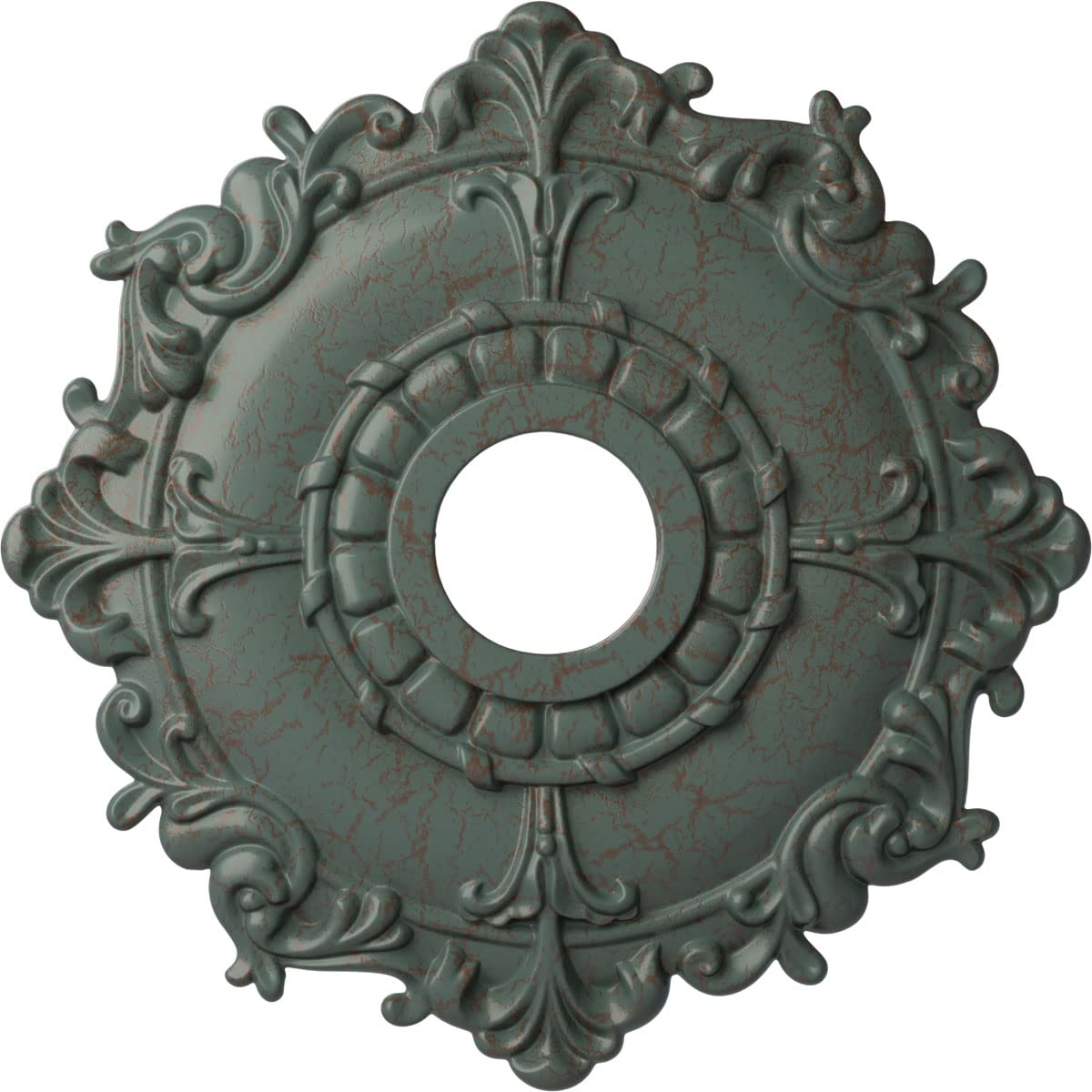 Ekena Millwork Cm18Rlcbc Riley Ceiling Medallion, 18''Od X 3 1/2''Id X 1 1/2''P, Cloud Burst Crackle