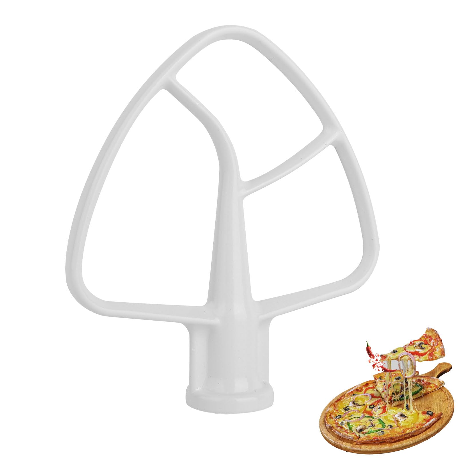 K45B Coated Flat Beater For Kitchenaid Stand Mixer,4.5 5 Quart Flat Beater Replacement For Kitchenaid Mixer Attachments,White