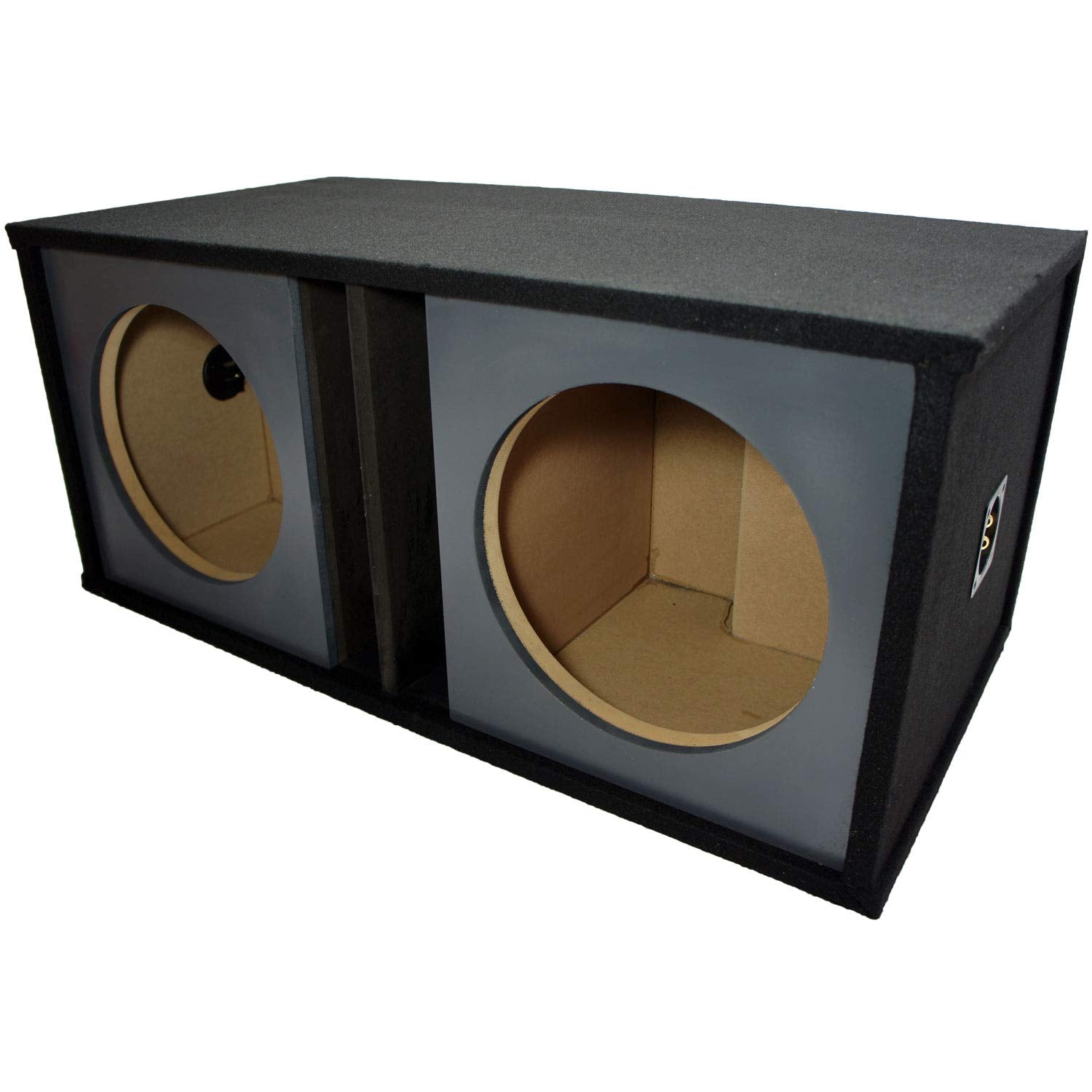 American Sound Connection Car Audio Dual 12'' Slot Vented Paintable Baffle Stereo Sub Box Enclosure