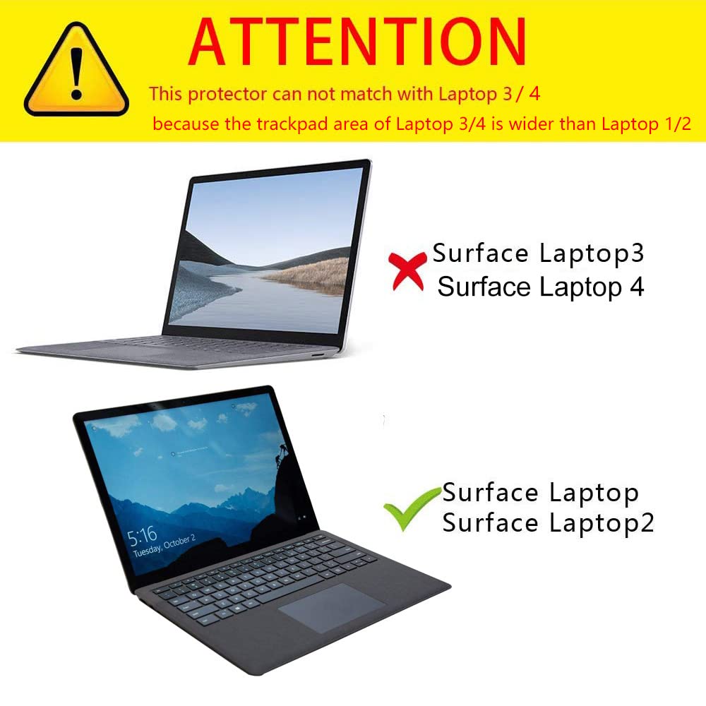 Xisiciao Transparent Keyboard Palm Rest Protector For Microsoft Surface Laptop/Laptop 2 Pads/Wrist Rests,Protect Alcantara From