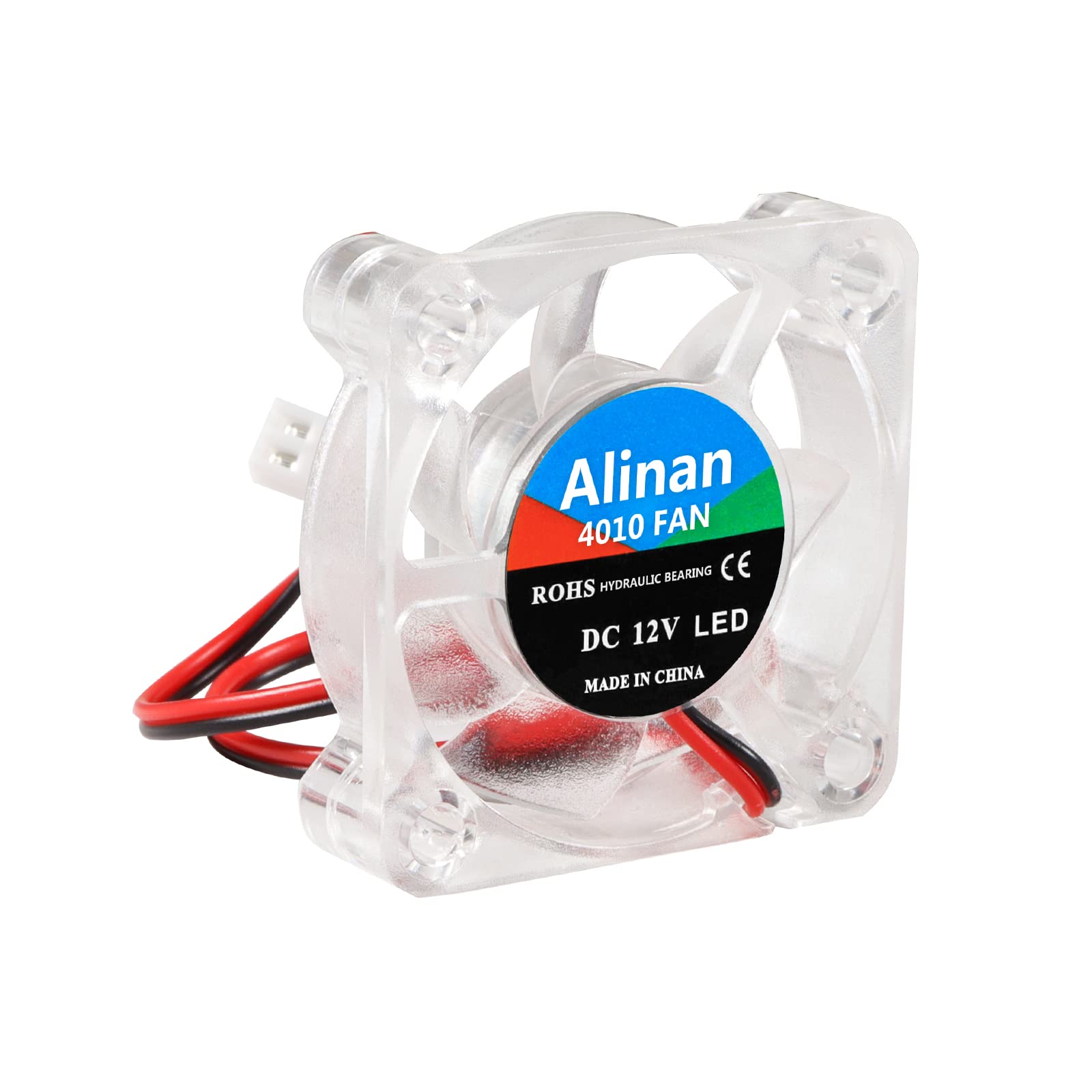 Alinan 6Pcs 4010 12V Color Led Mini Brushless Cooling Fan Transparent 40 * 40 * 10Mm 0.05A For 3D Printer, Pc, Case, Cpu