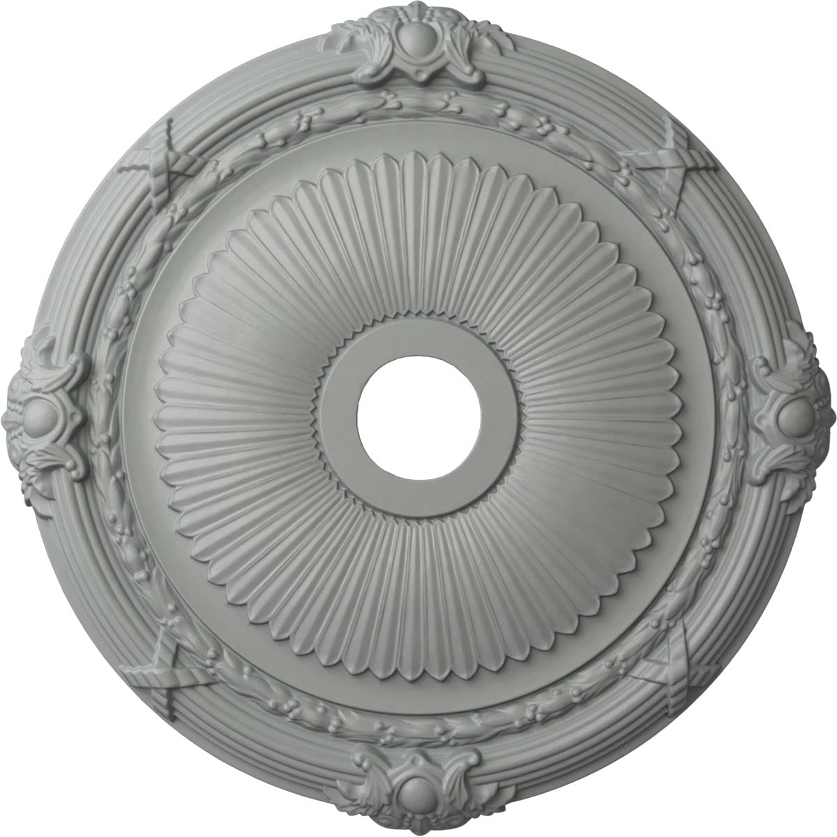 Ekena Millwork Cm27He Heaton Ceiling Medallion, 27 1/2''Od X 3 7/8''Id X 2 1/4''P, Factory Primed
