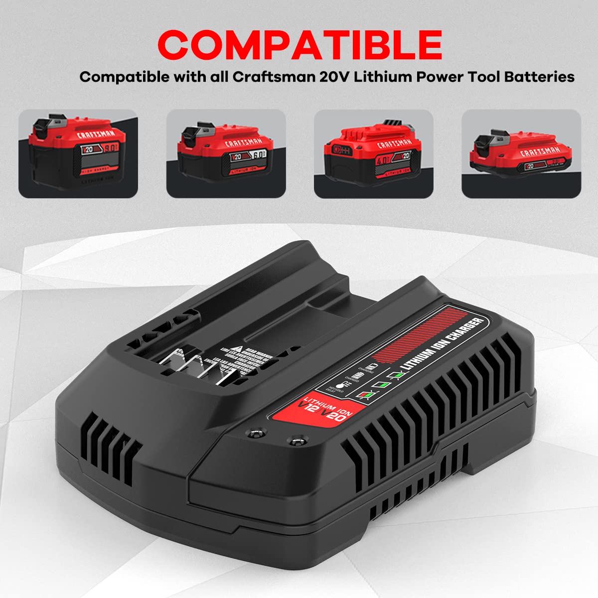 Antrobut 20V Charger Replacement For Craftsman V20 Battery Charger Cmcb104