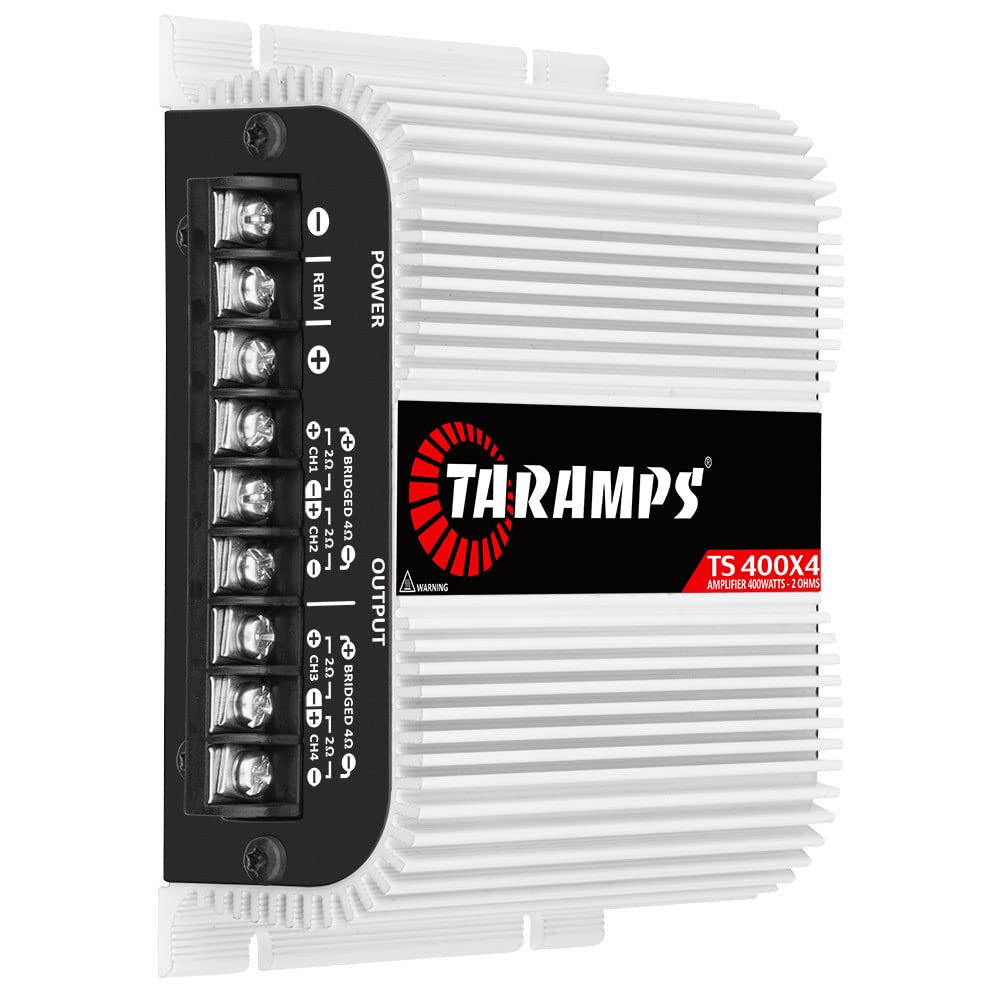 Taramps Ts 400X4 With Automatic High Level Input 400 Watts Rms 4 Channels Full Range Car Audio Amplifier Rca Input Class D 2 Bri