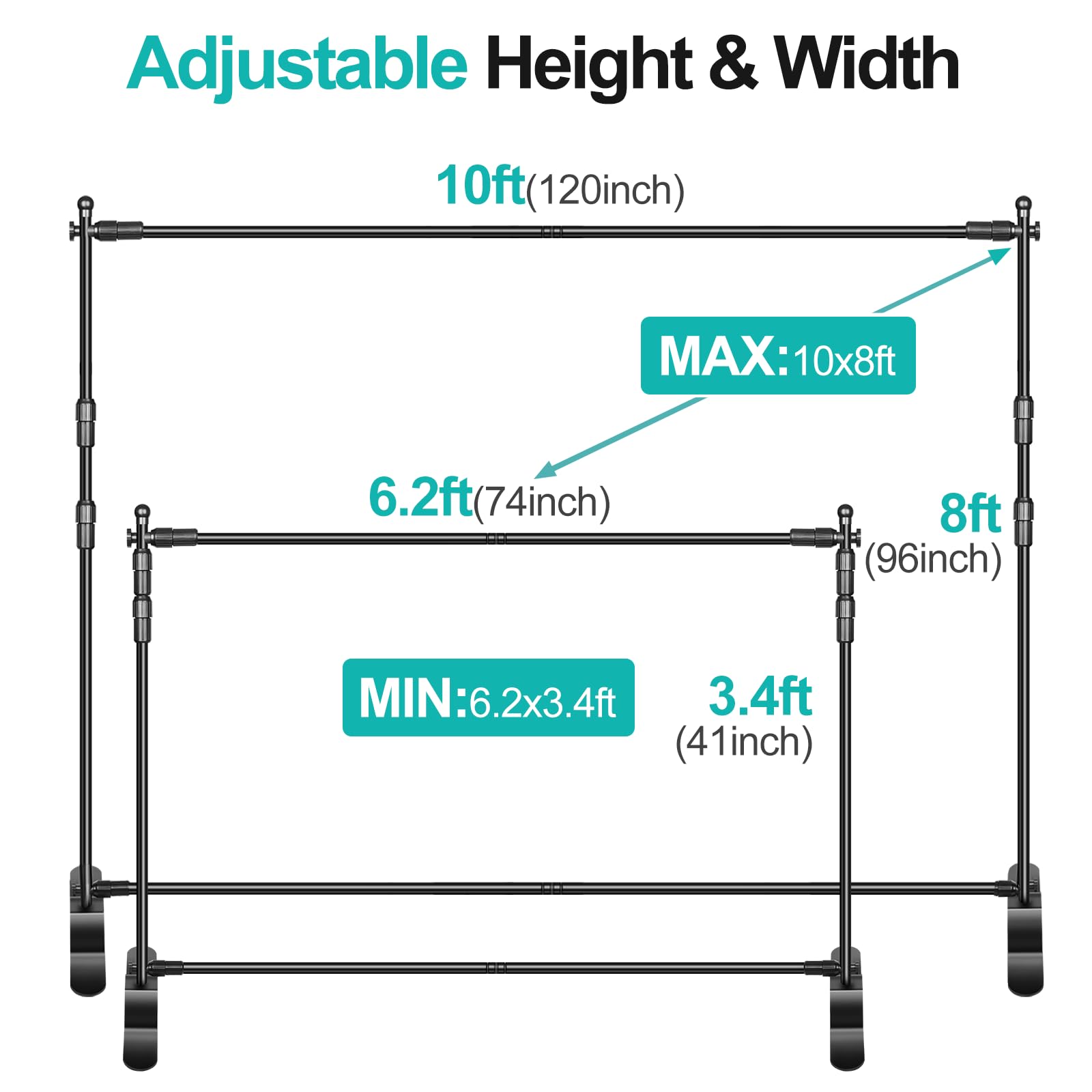 Emart 10 X 8Ft (W X H) Photo Backdrop Banner Stand   Adjustable Telescopic Tube Trade Show Display Stand, Step And Repeat Frame