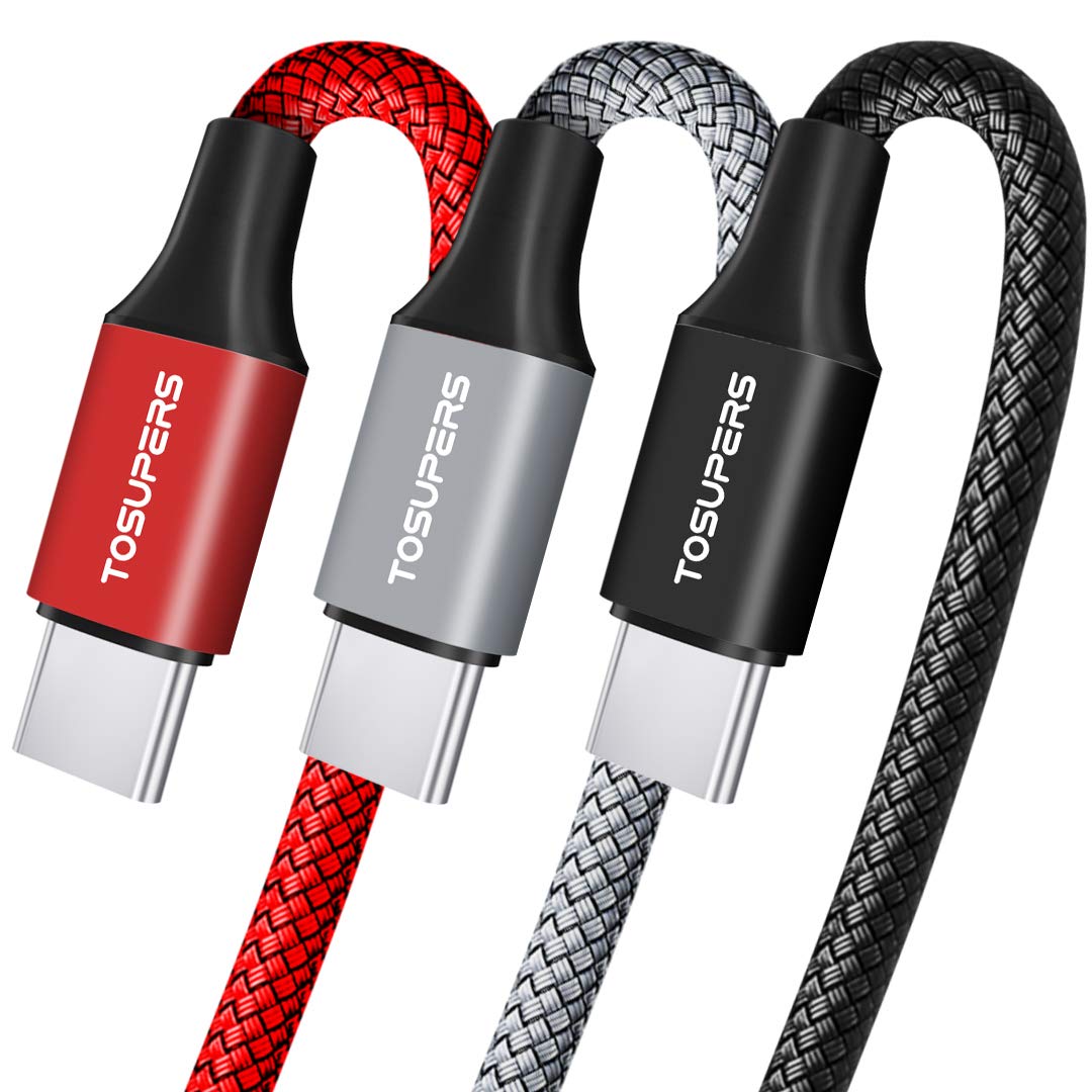 Tosupers Long Usb C Cable 10Ft, 3 Pack, 3A Fast Charging, Usb A To Usb C Charger Cable Braided For Iphone 16 15 Pro Max Plus, Samsung Galaxy S24 S23 S22 S21 S20 S10 S9 A54 A35 A15 A14