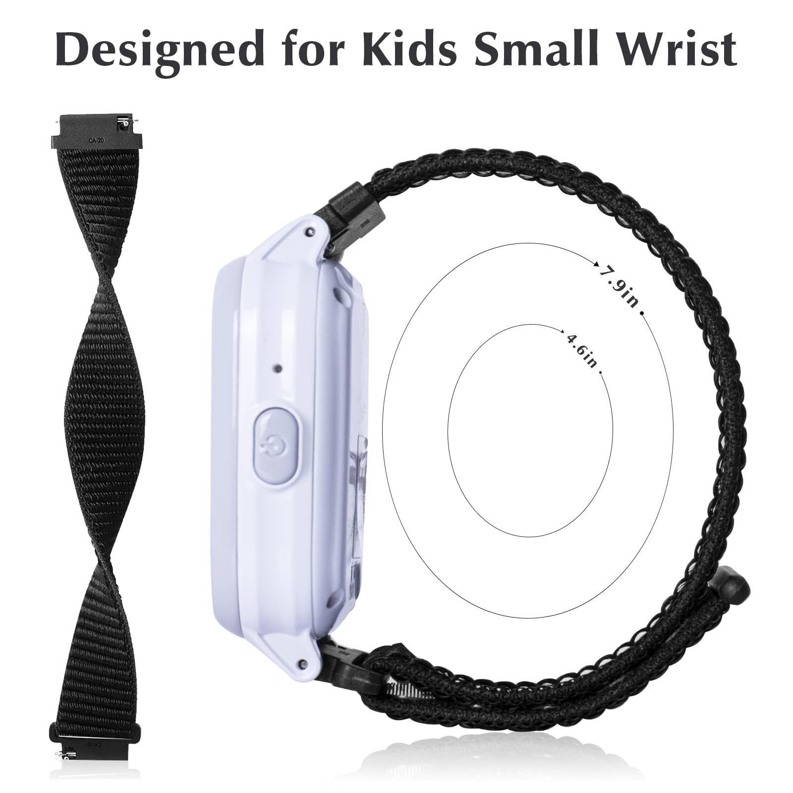 3 Pack Replacement Nylon Bands Compatible With Gabb Watch/Gizmo Watch 2 & 1, Hook & Loop Design Easy For Kids To Put On & Off, Breathable & Washable, Blue+Green+Lightgreen