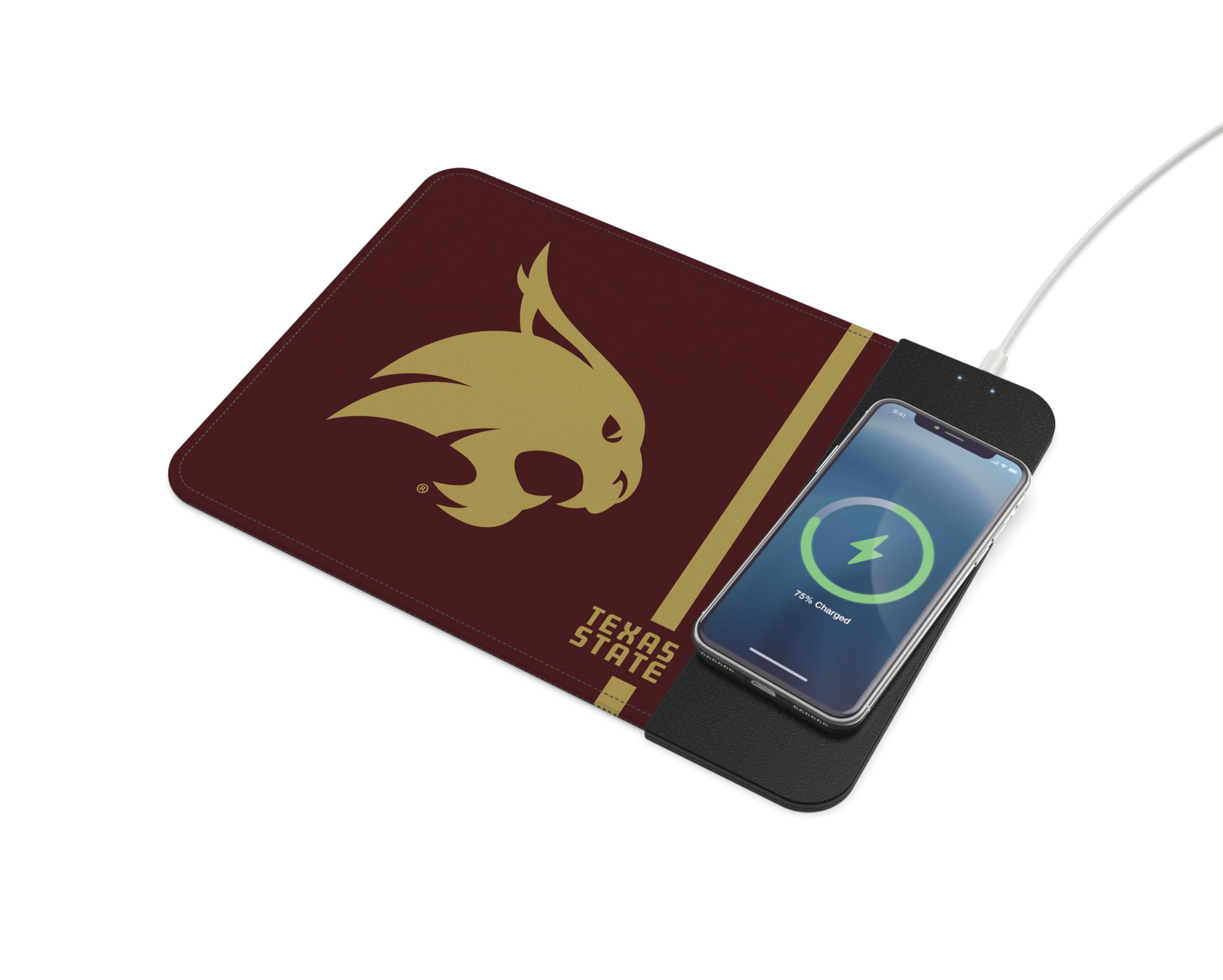 Soar Ncaa Wireless Charging Mouse Pad, Texas State Bobcats