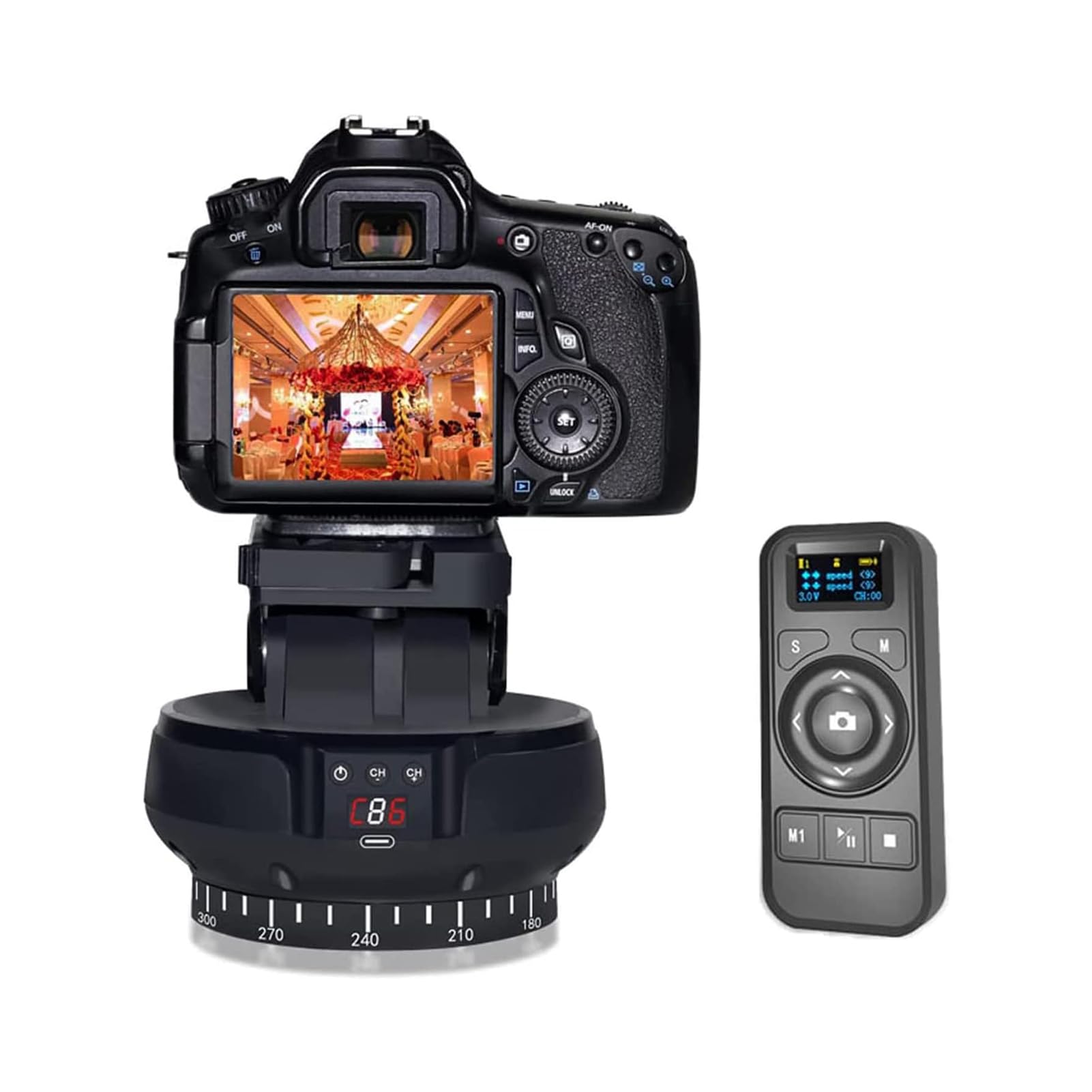 Motorized Pan Tilt Head, 360 Rotation Motorized Panoramic Head, Remote Control Pan Tilt Professional Multifunctional Motorized P