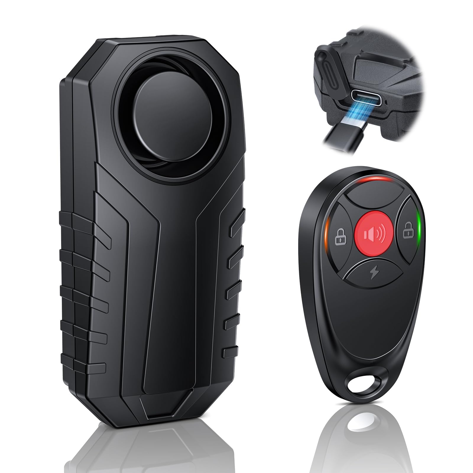 Onvian Bike Alarm Wireless Vibration Motion Sensor, Rechargeable Antitheft Bike Alarm, Ip65 Waterproof Motorcycle Alarm With Rem