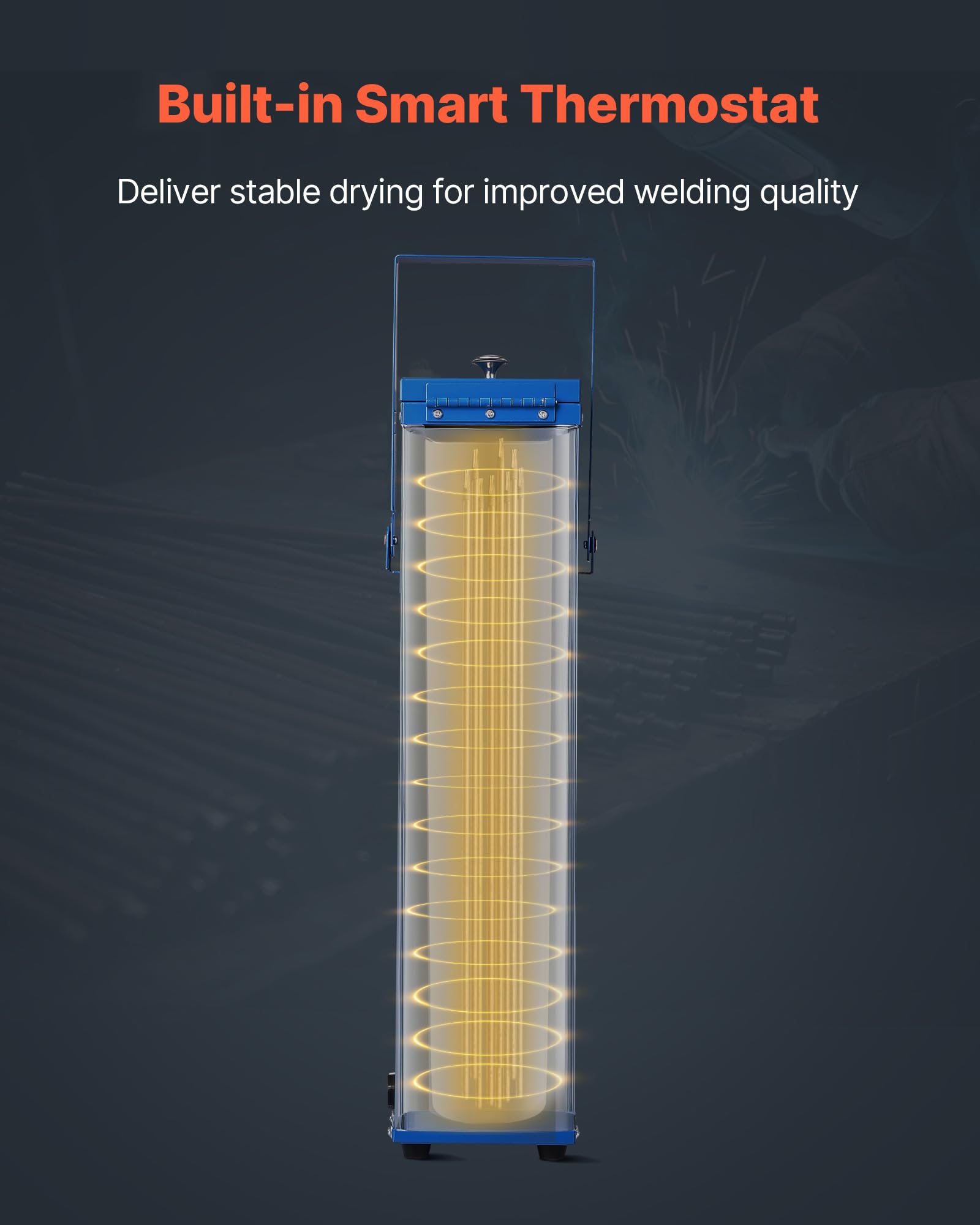 Vevor Portable Welding Rod Oven, 10Lbs Capacity Electrodes Drying Oven 230W 120V, 300? Fast Heating Welding Rods Dryer For 18-In