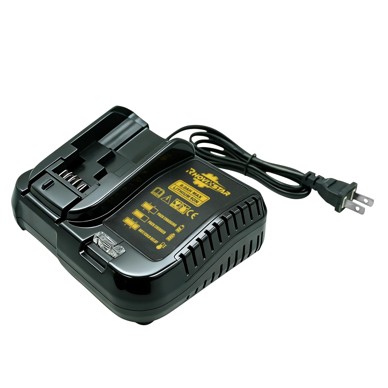 RhovixStar Battery Charger Replacement for Dewalt - Compatible with Dewalt 20V Max - 18V Lithium Battery DCB201 DCB182 etc, with