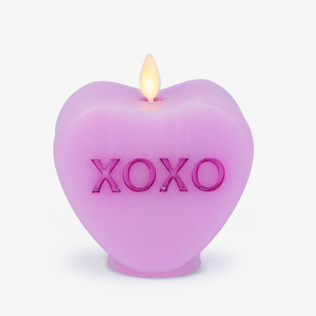 Luminara Candy Heart Xoxo Pastel Orchid Candle- Flameless Real-Flame Romantic Battery Operated Led Decor- Valentine'S Day Collec