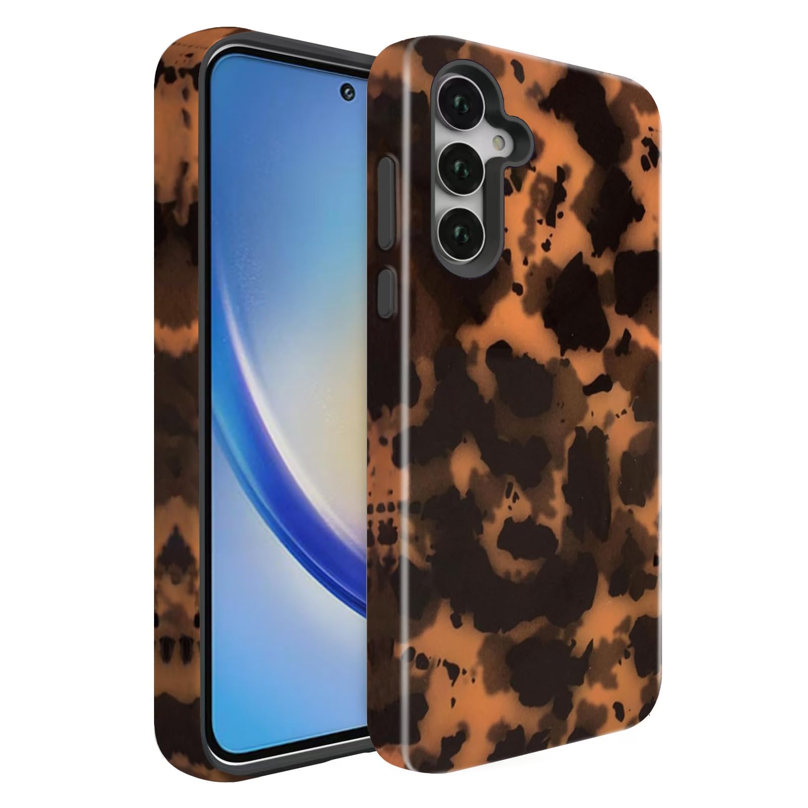 BSMOSPER Compatible for Samsung Galaxy A15 5G Case, Dual Layer Heavy Duty 2 in 1 Shockproof Protective Phone Case,Cheetah Leopar