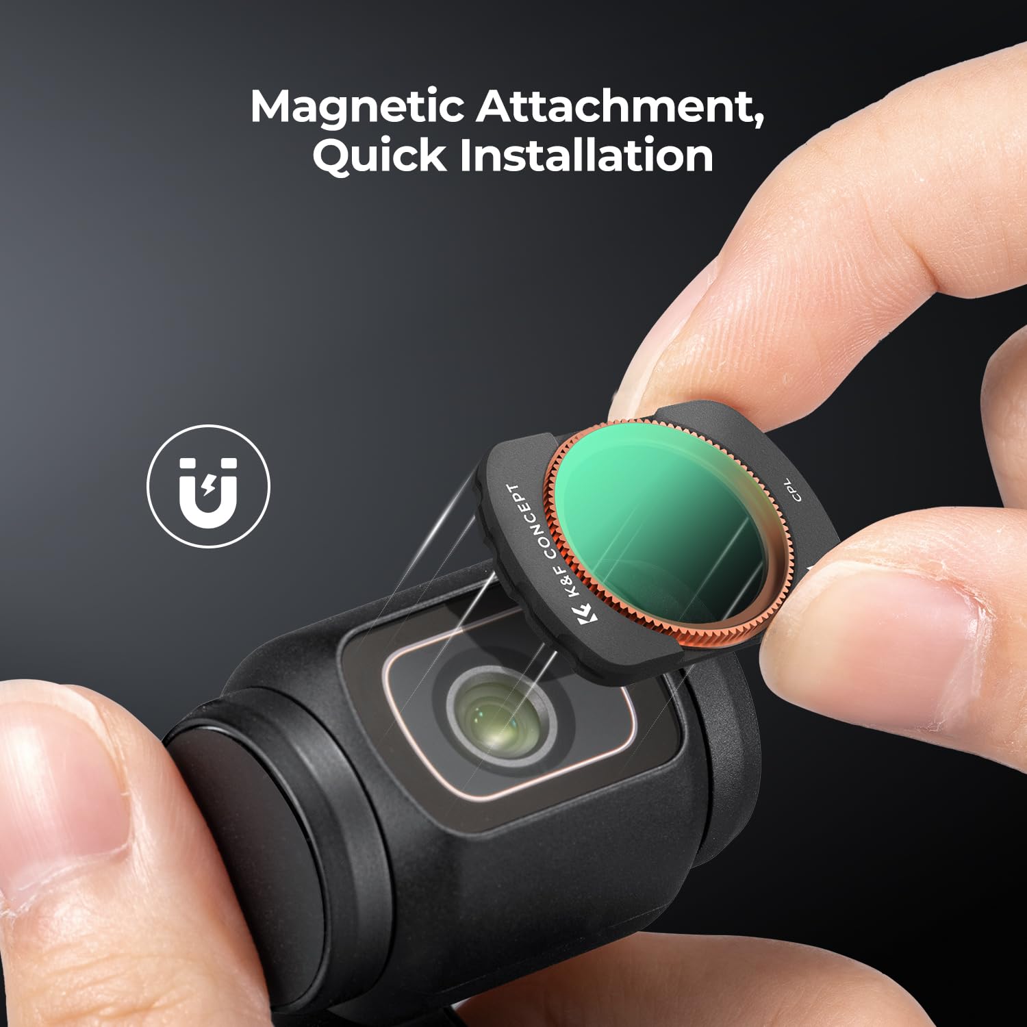 K&F Concept Magnetic CPL Filter for DJI Osmo Pocket 3 Camera KF01.2532 Aluminum
