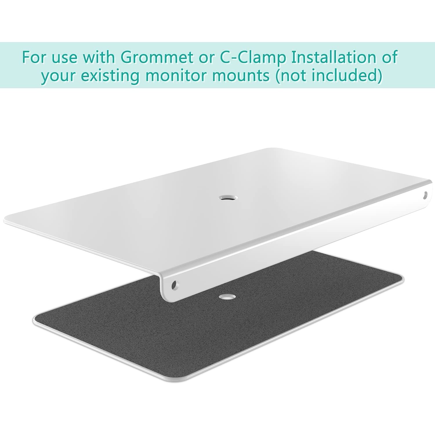WALI Computer Monitor Arm Clamp, C Bracket Clamp, Steel Reinforcement, for Most Monitor Mount Stand Grommet C Clamp Installation (CGRP W), White