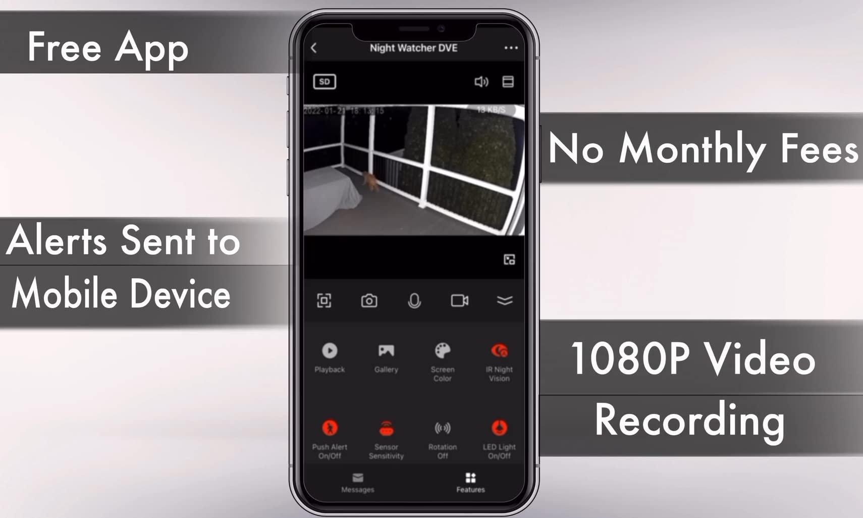 Versonel Outdoor Motion Sensor Tracking Floodlight Wifi Security Led Light Camera (White) Nightwatcher Vsl95 Robotic, 1080P, No