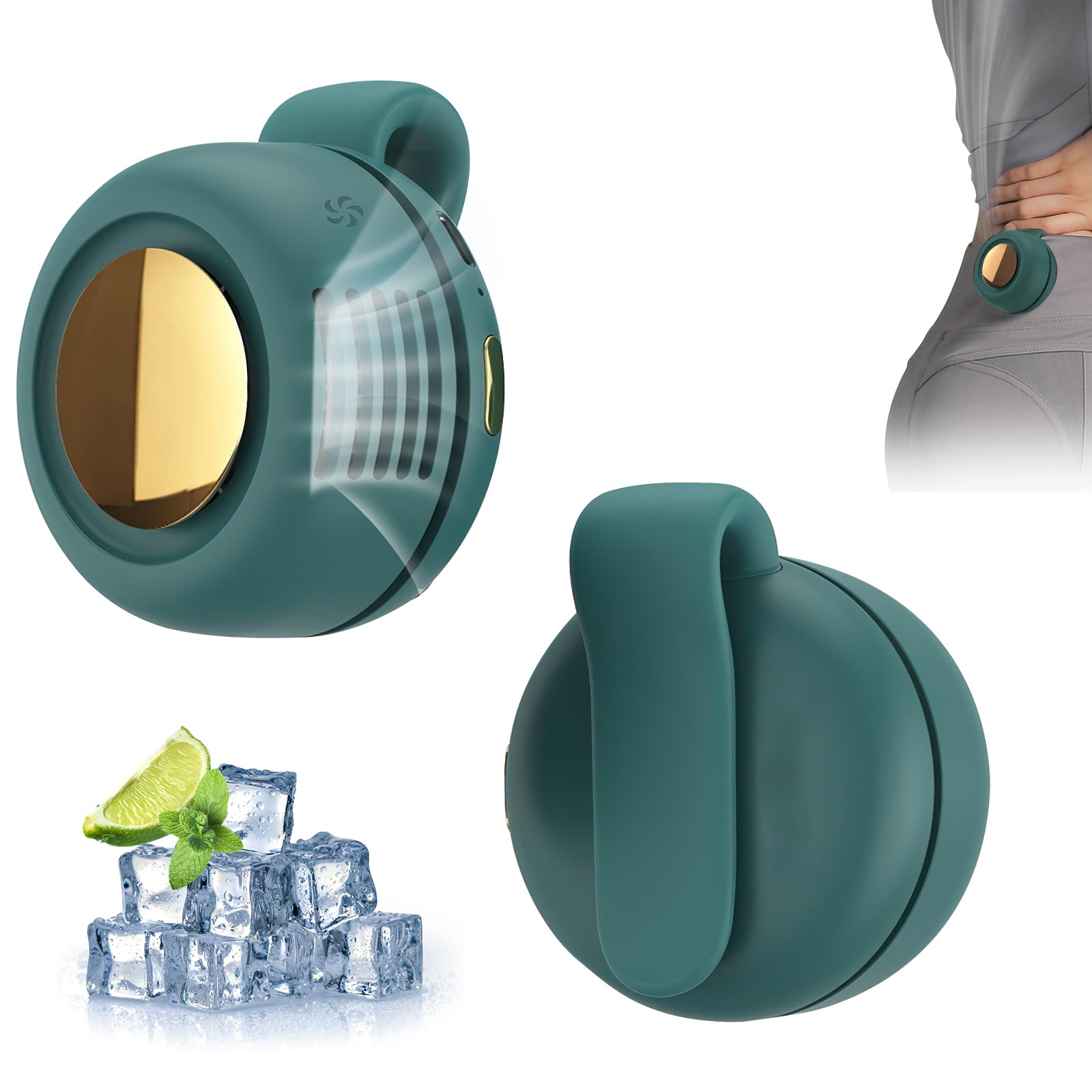 Small Clip Fan, Personal Waist Fans,Portable Silent Mini Bladeless Fan Clip On For Shirt,Hands-Free Personal Clip Fans 3 Speeds,