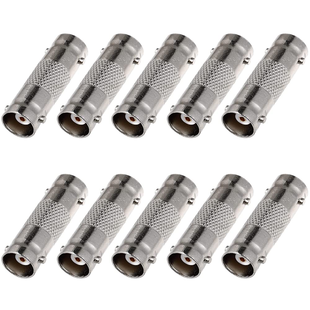 Anlink 10 Pack Bnc Female To Female Connector, 10 Pcs Bnc Barrel Coupler Connector Adapter For Cctv Camera Survelliance System