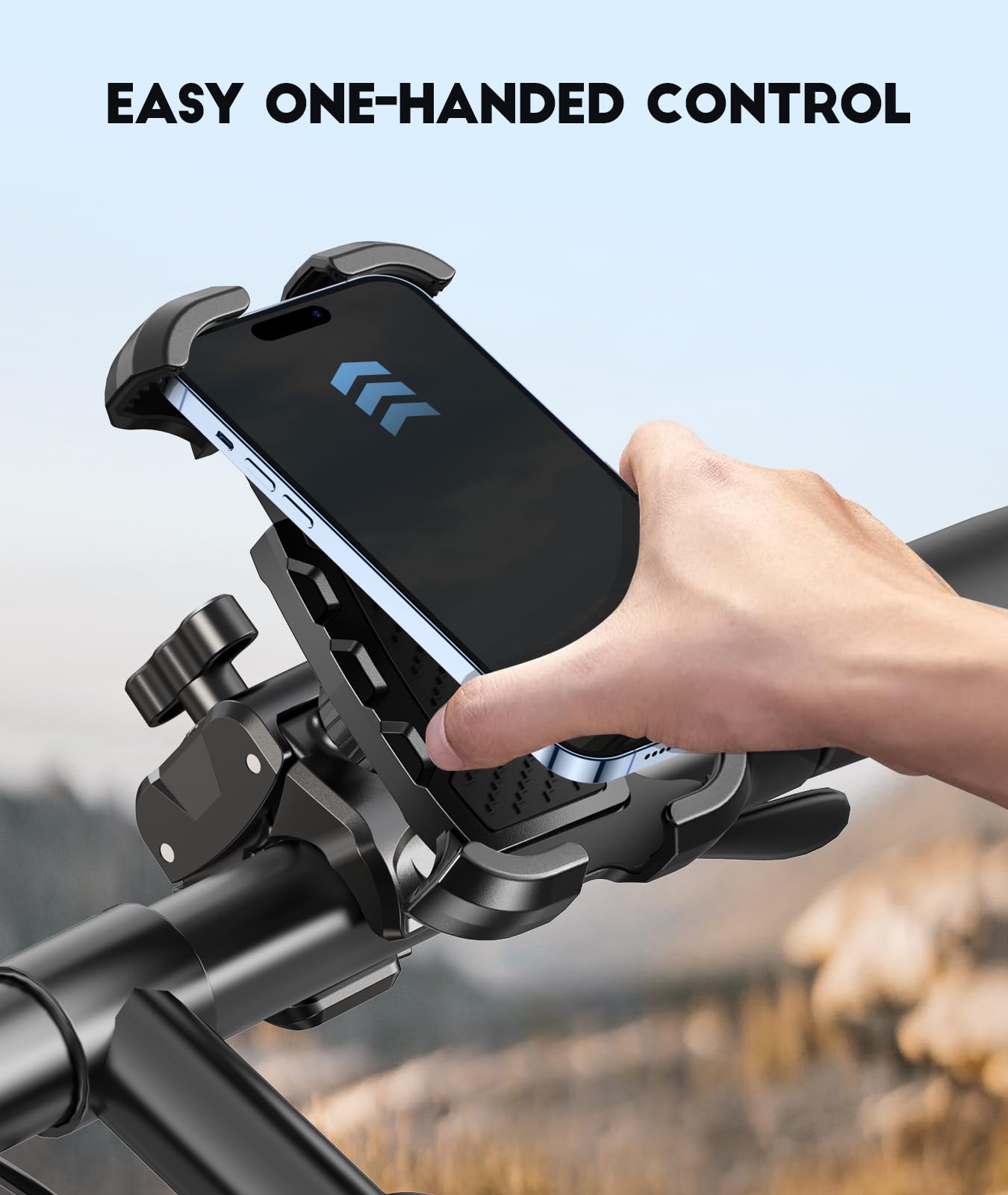 Viccux Motorcycle Phone Mount, [Heavy Duty Clamp] & [All Around Secure] Phone Holder For Bike Motorcycle Bicycle Scooter Handleb