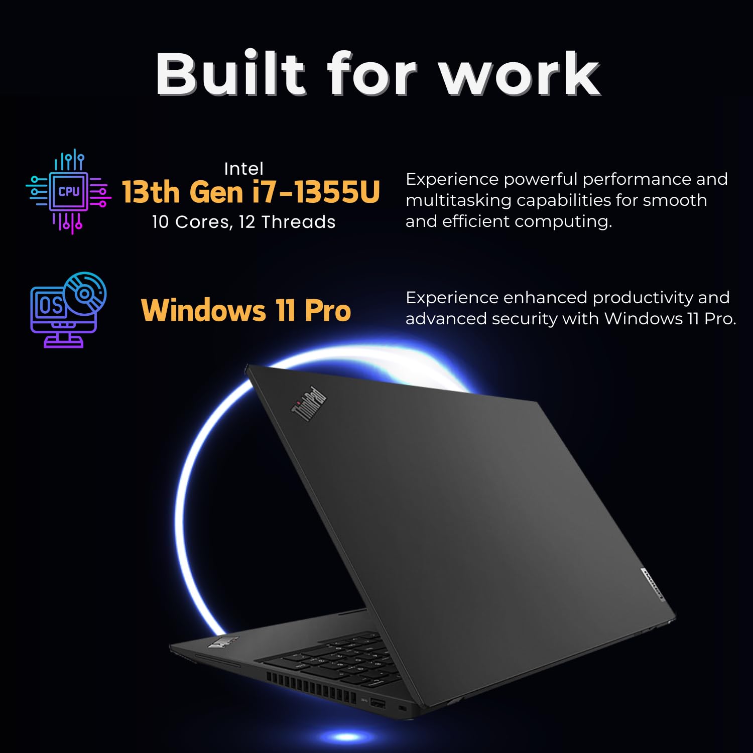 Lenovo Thinkpad T16 16 I7 Business Laptop, Fhd+ Display, I7-1355U, 32Gb Ddr5 Ram, 1Tb Ssd, Sd Card Reader, 1 Yr Warranty, Rj-45,