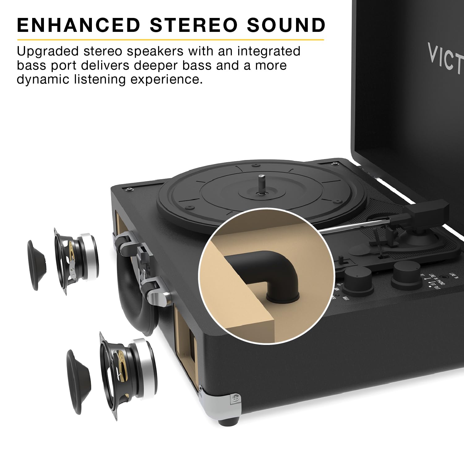 Victrola Journey Ii (2025 Model) - Bluetooth Suitcase Record Player - Built-In Stereo Speakers With Enhanced Bass, 3-Speed Turnt