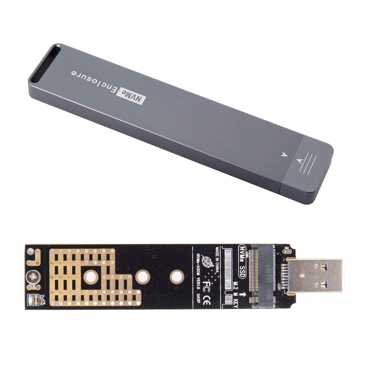 CY USB 3.0 NVME Adapter M-Key M.2 NGFF SSD External PCBA Conveter RTL9210 Chipset with Case