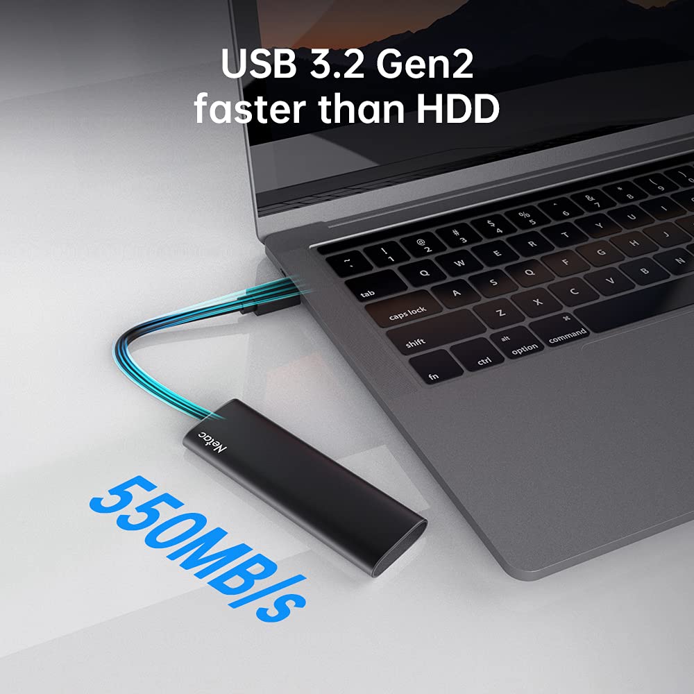 Netac ZSlim External SSD 500MB/s USB 3.2 Gen 2 1TB Black – Electroeshop