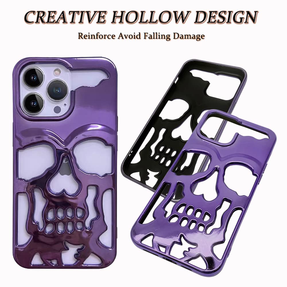 Imogacla 2023 Skull Halloween Phone Case - Chrome Hearts Iphone 15 Case, Skeleton Cool Gothic Designer For Iphone 15 Phone Case