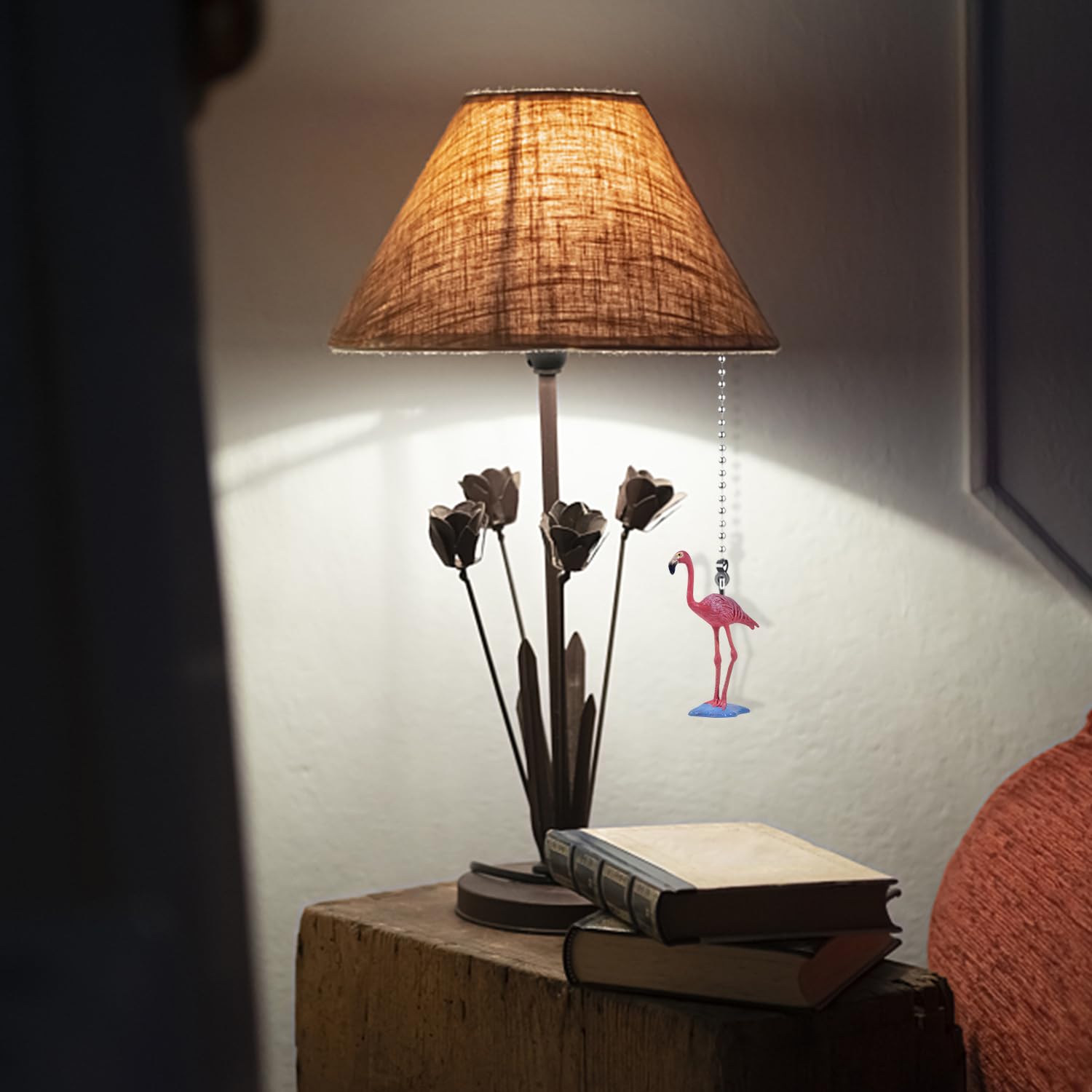 Dotlite Flamingo Ceiling Fan Pull Chain,Cute Realistic Flamingo Animal Fan String Pulls Charm Extension Decorative,12In 3Mm Diam