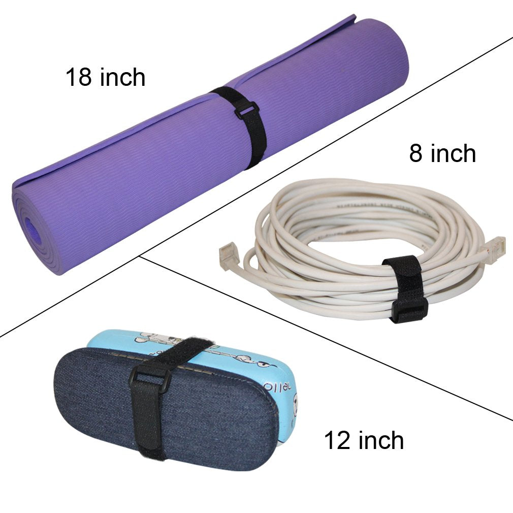 Yiwerder Reusable Fastening Cable Straps And Cable Ties Set 20 Pack(8'' 12'' 18''), Adjustable Multi Purpose Hook And Loop Cord