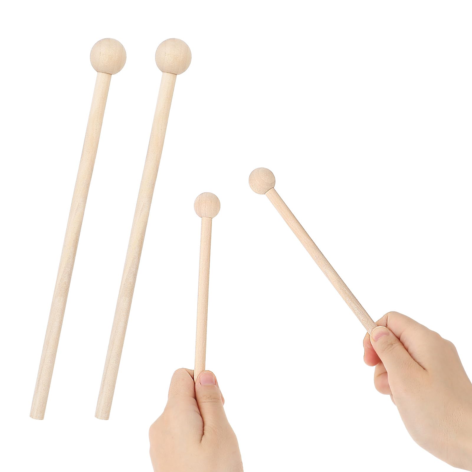 2 Pcs Wood Percussion Sticks 7.8 Inch Glockenspiel Xylophone Mallets Sticks Drum Mallet Glockenspiel Mallets for Xylophone Chime