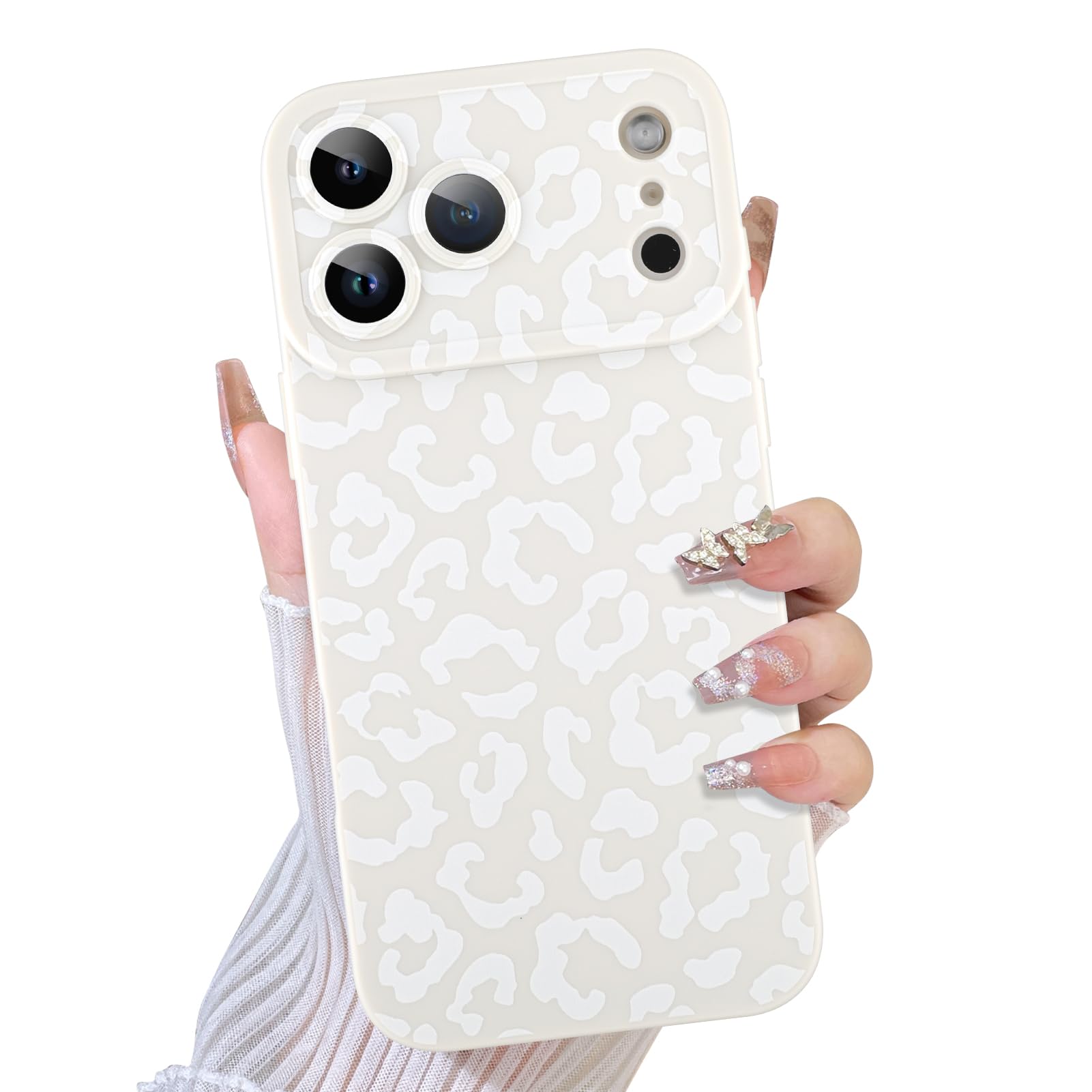 TEAUGHT Compatible with iPhone 17 Pro Case 2025 Cute Pattern Leopard Print Cheetah Shockproof Silicone Phone Cover for Girls Wom
