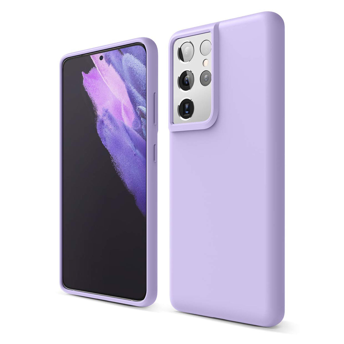 Elago Silicone Case Compatible With Galaxy S21 Ultra Case Cover (Lavender)   Premium Liquid Silicone, Raised Lip (Screen & Camer