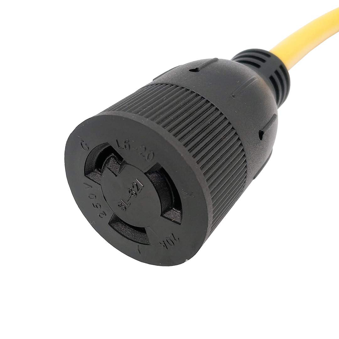 Parkworld 886511 Household Regular 15 Amp 5 15P Plug To Locking L6 20R Socket, 8 Inches