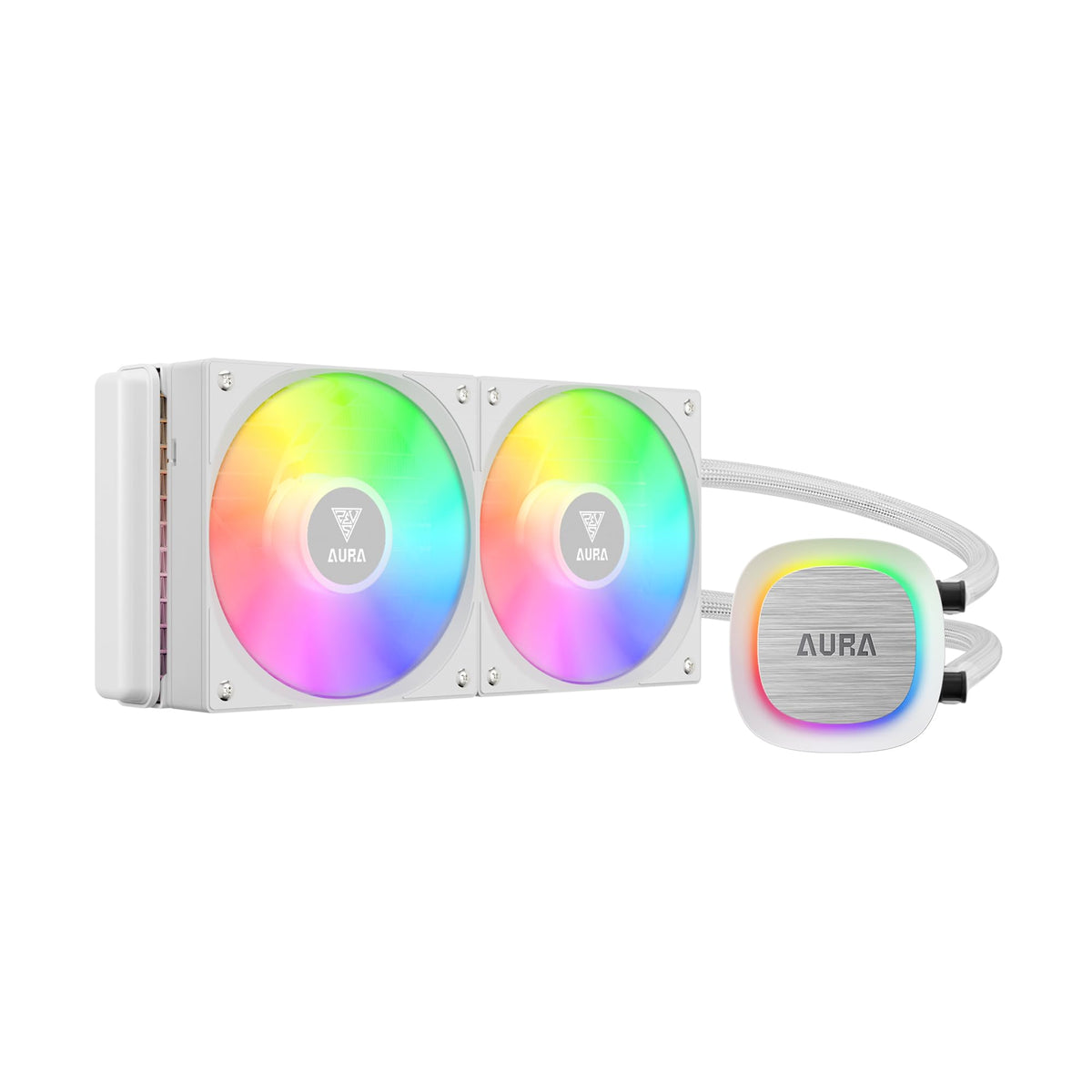 Gamdias 240Mm White Cpu Liquid Cooler Pwm Fans, Aio Water Cooling Sytem, Hidden Cable Design & Rotatable Pump, Intel Lga 1700/12