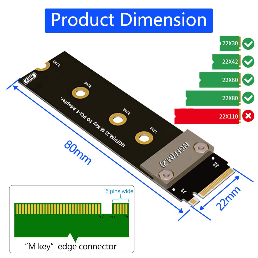 Bqzyx+ M Key Extension M.2 Ngff Key M To Pcie 3.0 4X Extension Cable M.2 Key M To Pci E 4X (90Right Angle Pci E Slot)