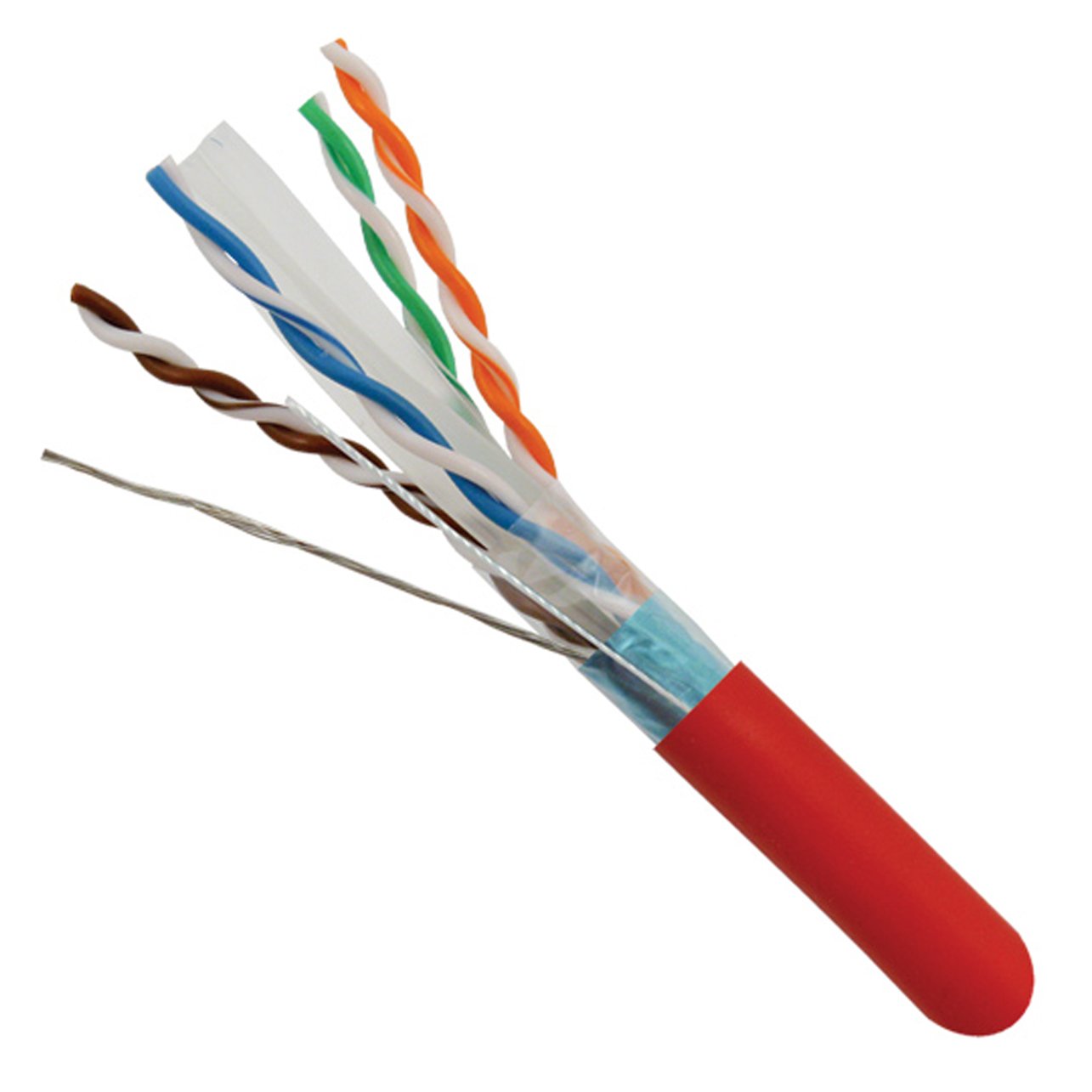 Vertical Cable Cat6, 550 Mhz, Shielded, 23Awg, Solid Bare Copper, 1000Ft, Bulk Ethernet Cable, Red