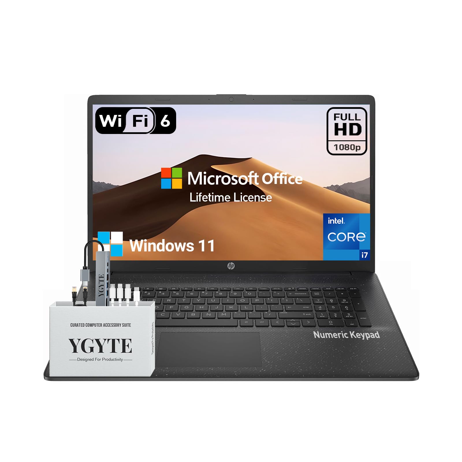 Hp 17 Laptop Computer, 17.3 Inch Fhd Business Laptop Pc, Deca-Core I7, 32Gb Ram, 2Tb Ssd, Windows 11 Pro, Lifetime Microsoft Off