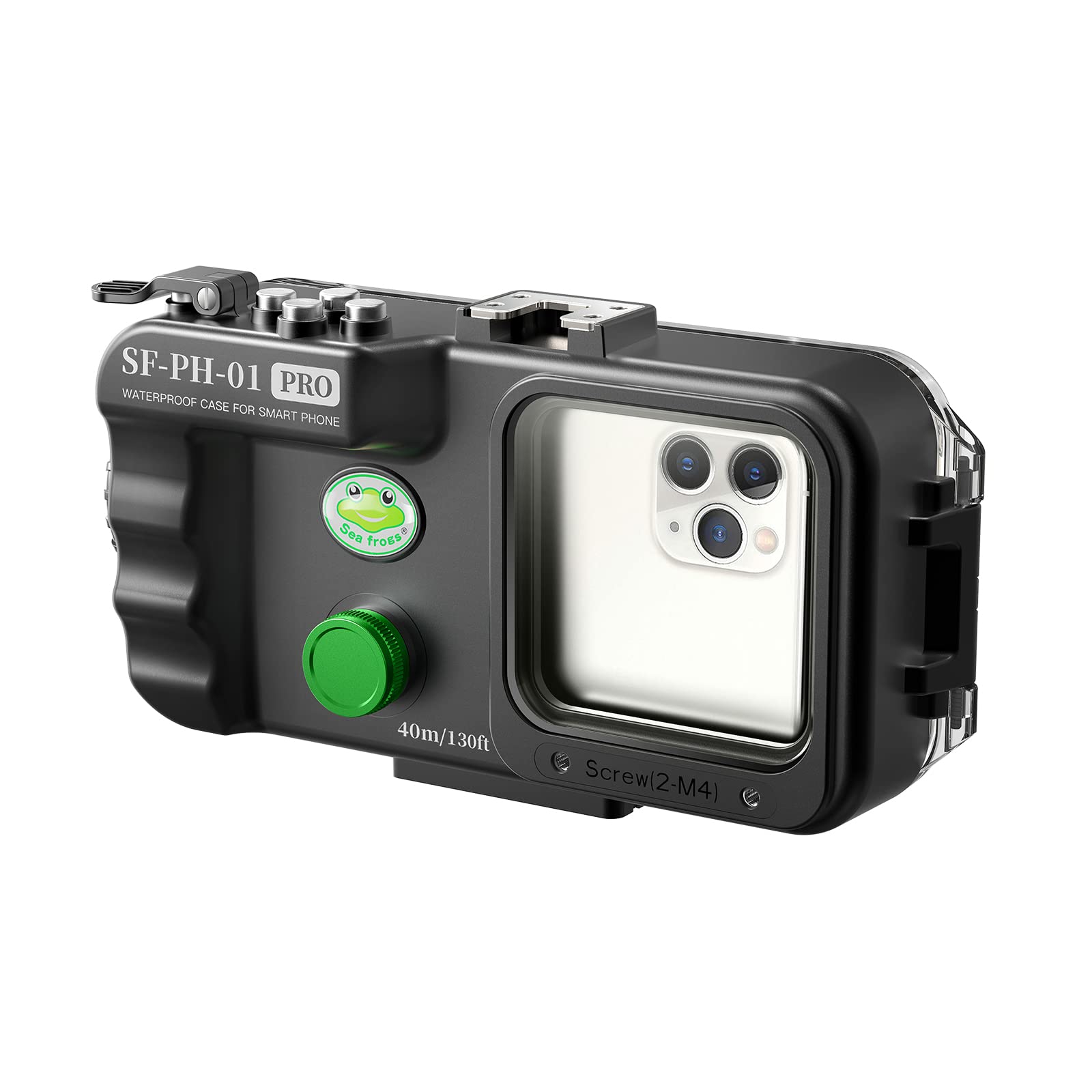 Seafrog 130Ft/40M Professional Diving Phone Case For Swimming Snorkeling Access Camera Controls, With Big Window, Leak Alarms, U