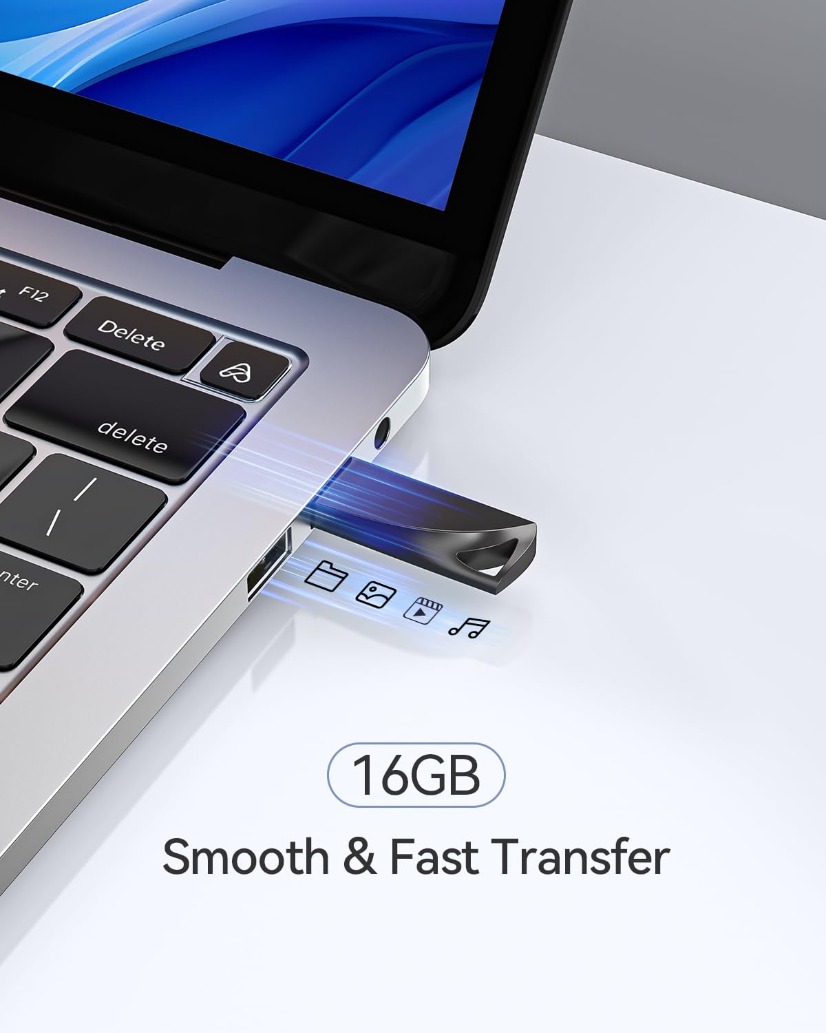 Garmese 16Gb Usb Flash Drive, 5 Pack Waterproof Metal Usb Memory Stick Slim Usb 2.0 Flash Drive, Portable Pen Drive Thumb Drive