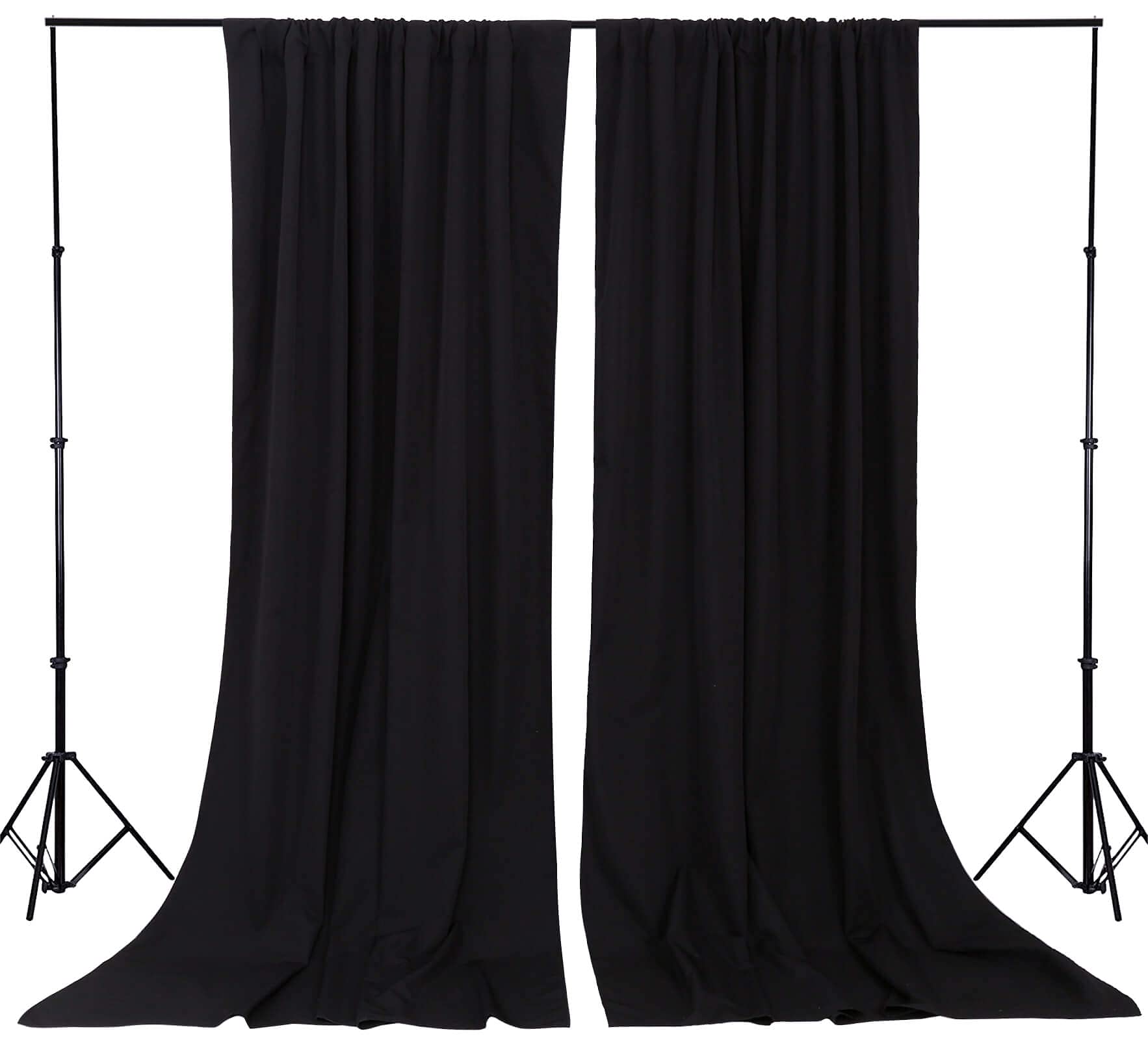 Backdrop Curtains Black Polyester Backdrop For Curtains 2 Packs 5Ftx8Ft Drape Halloween Curtain Fabric For Party Decoration